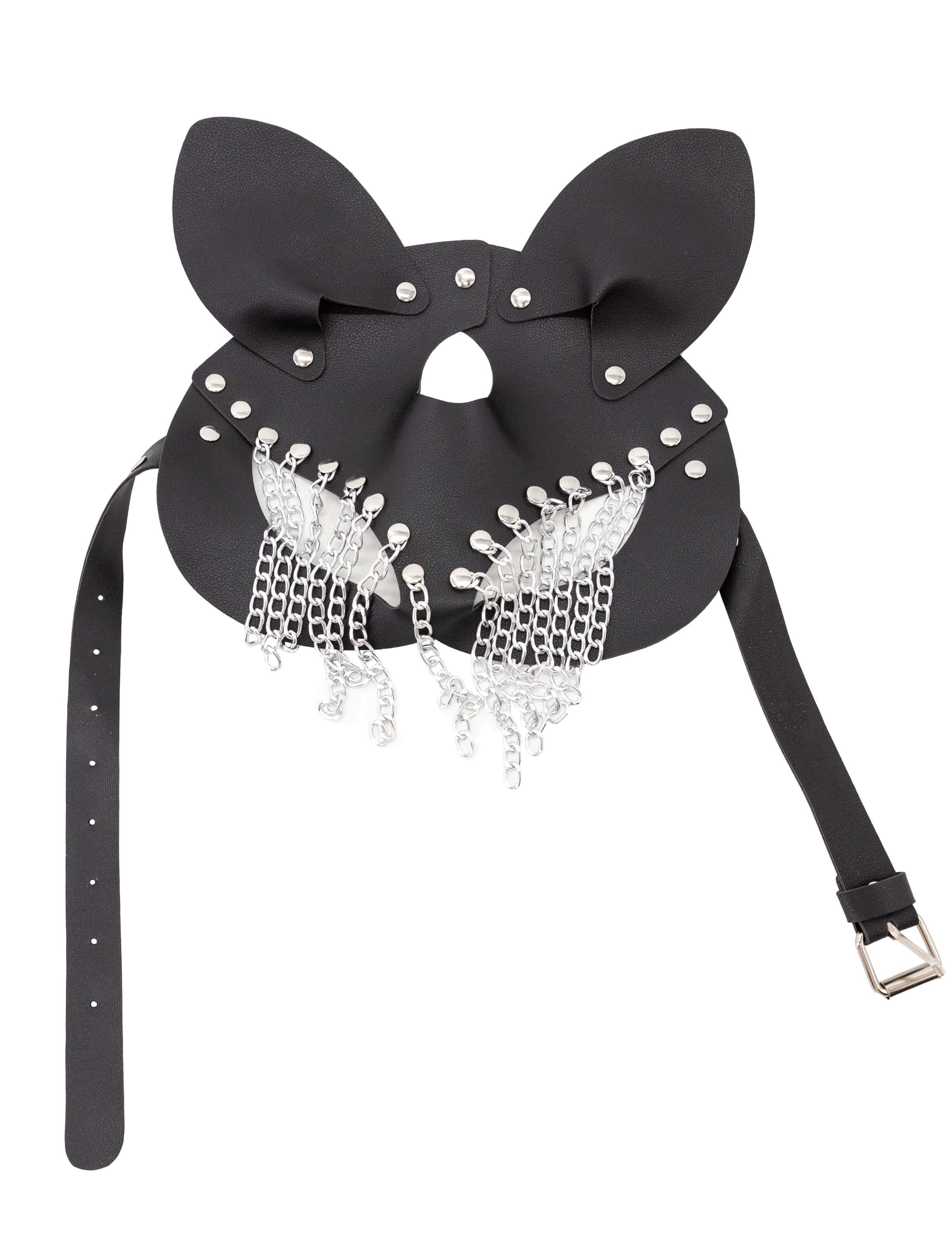 Maske Katze mit Ketten schwarz Maske Katze mit Ketten schwarz