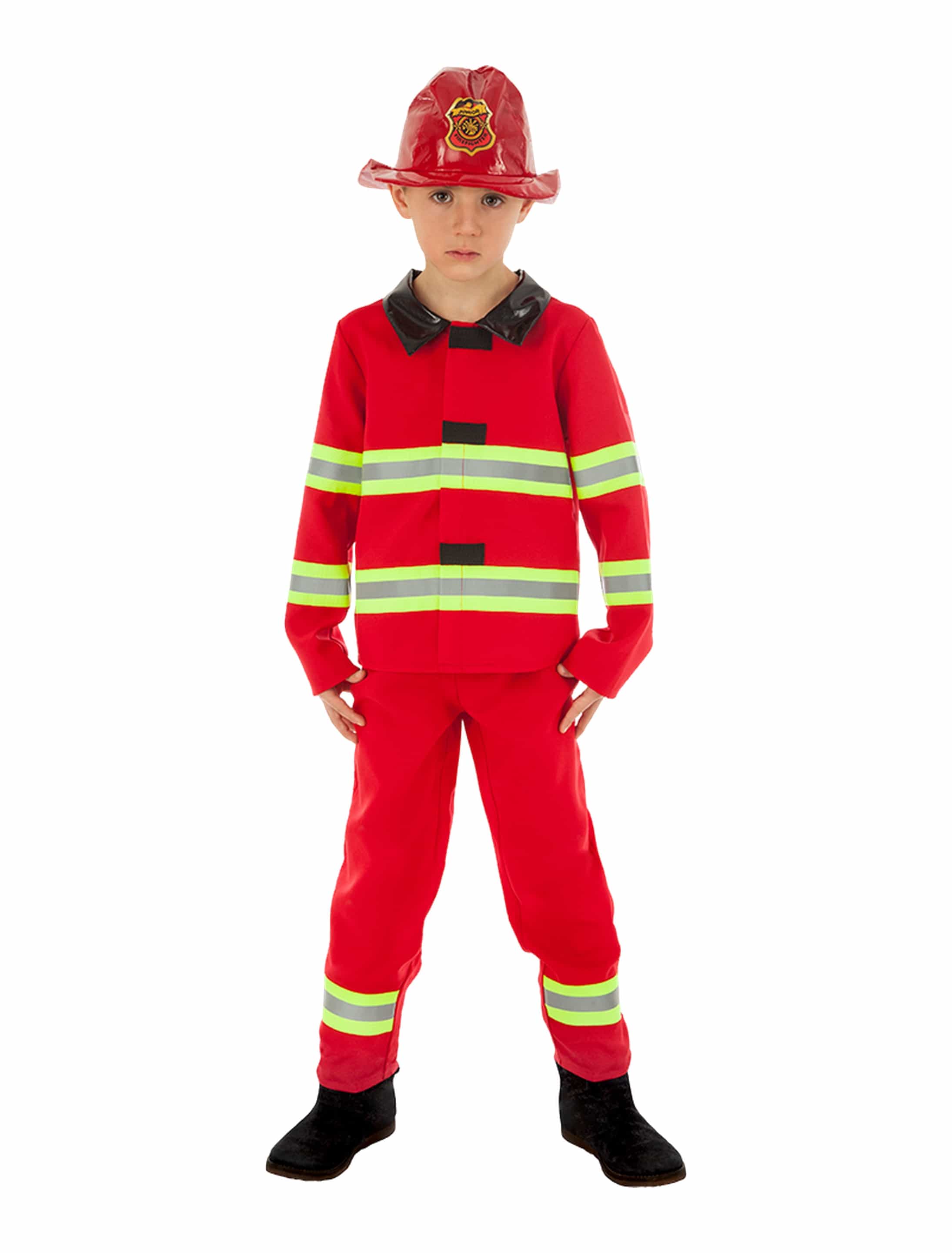 Feuerwehrmann 3-tlg. Kinder rot 128