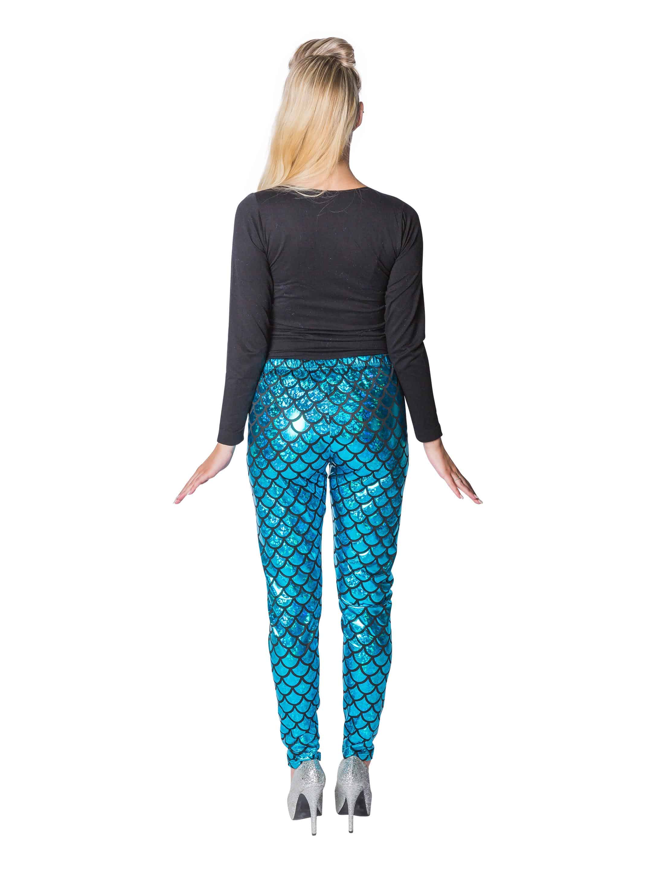 Leggings Meerjungfrau blau S/M