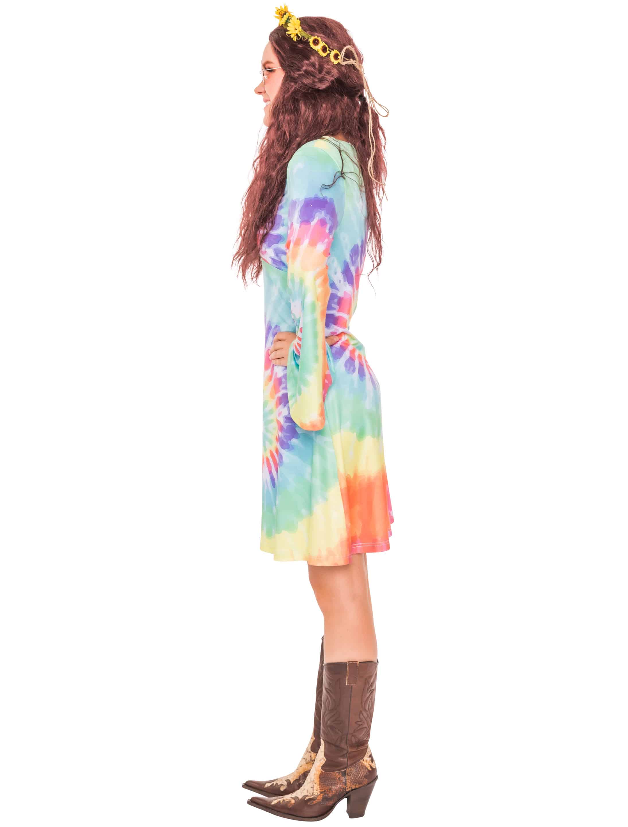 Kleid Batik Regenbogen Damen bunt L