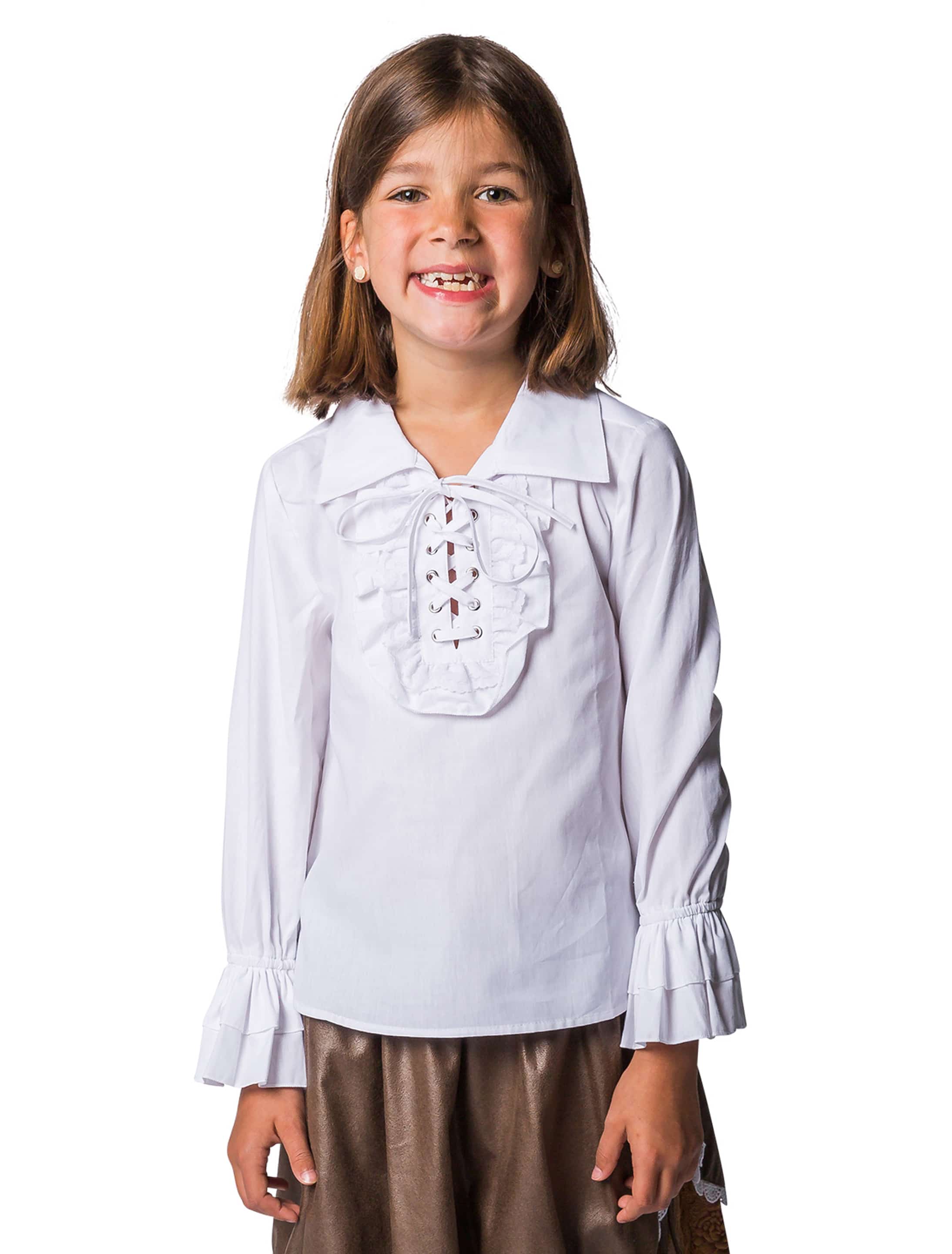 Rüschenhemd Kinder weiß 128 Rüschenhemd Kinder weiß 128