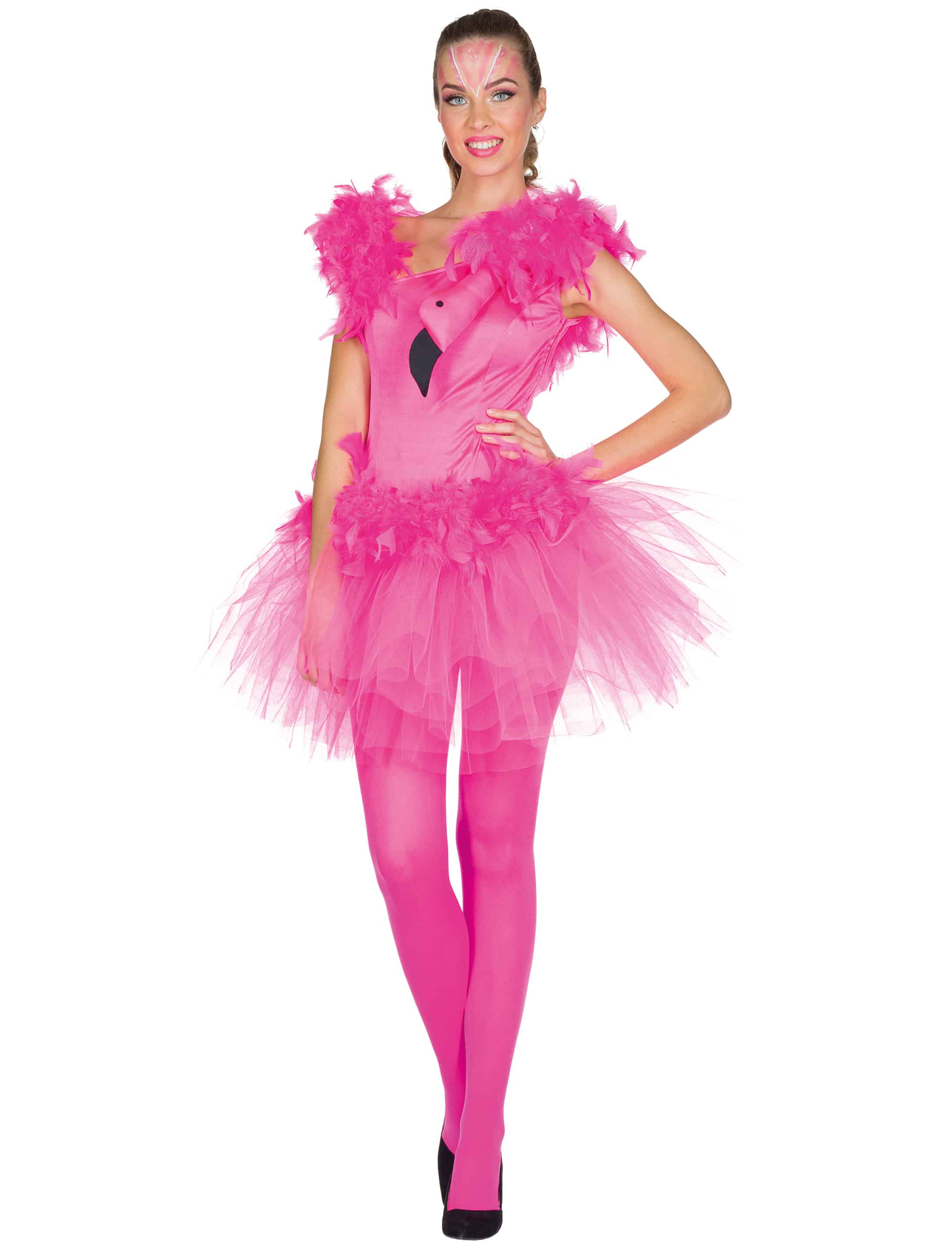 Kleid Flamingo Damen kurz pink 40