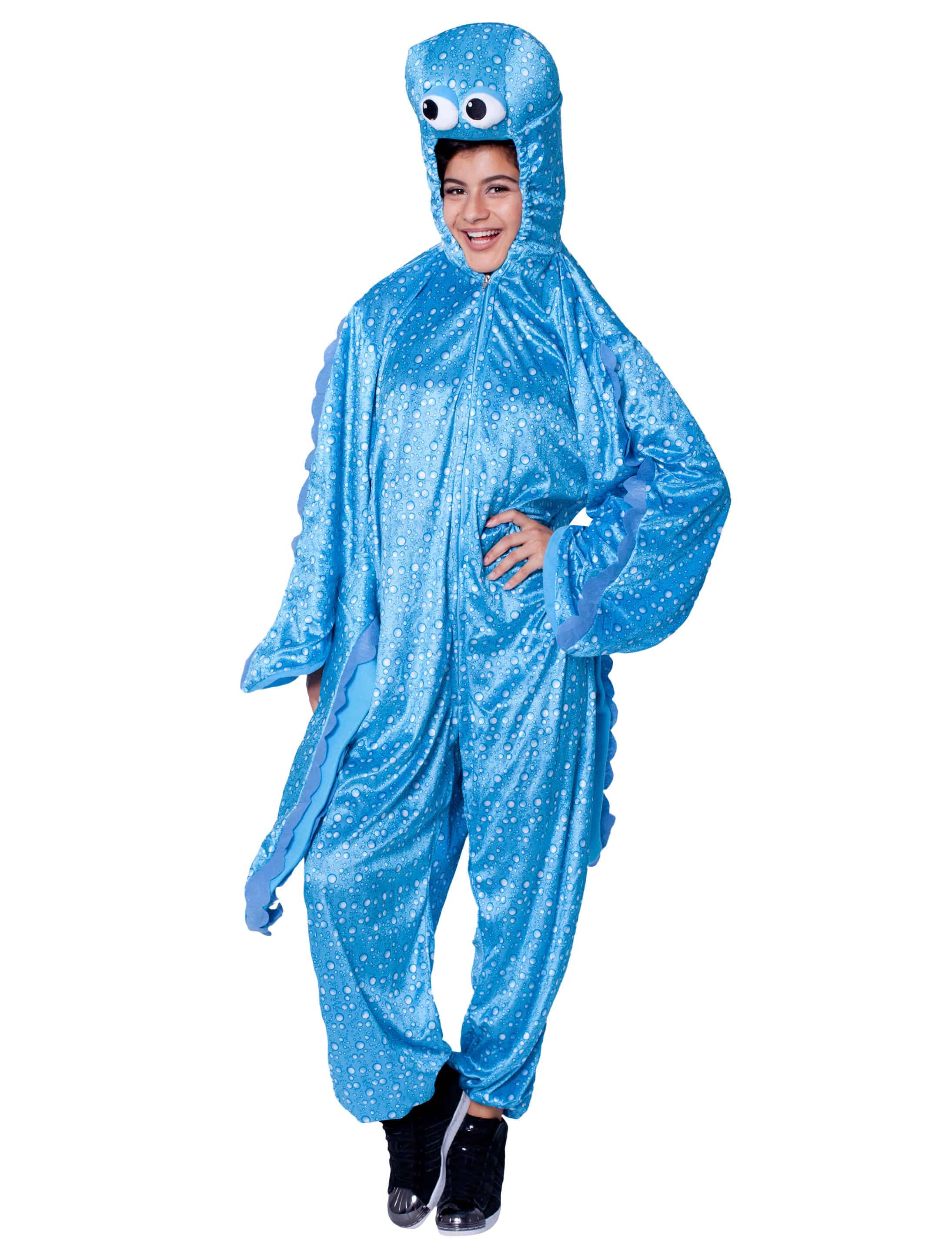Overall Plüsch Tintenfisch Damen blau 36