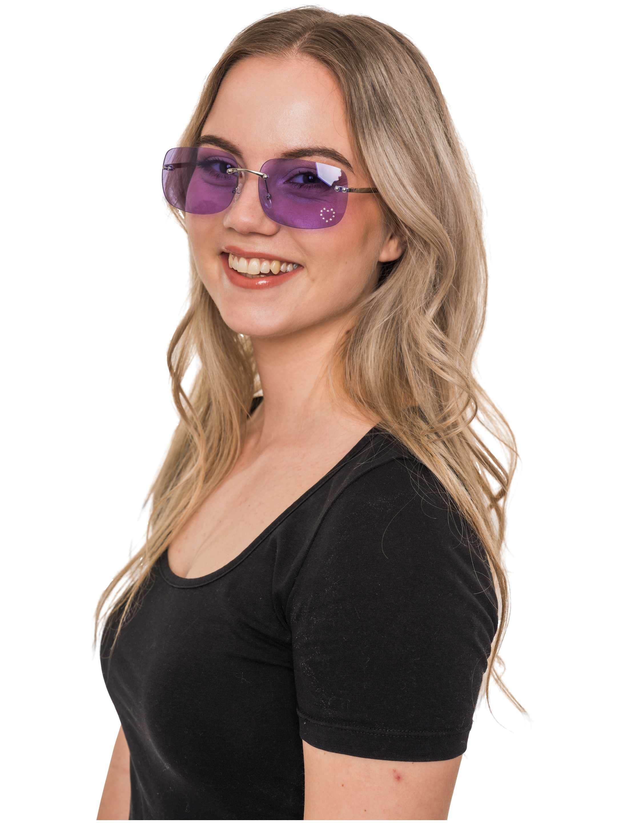 Brille mit Blumendiamant lila