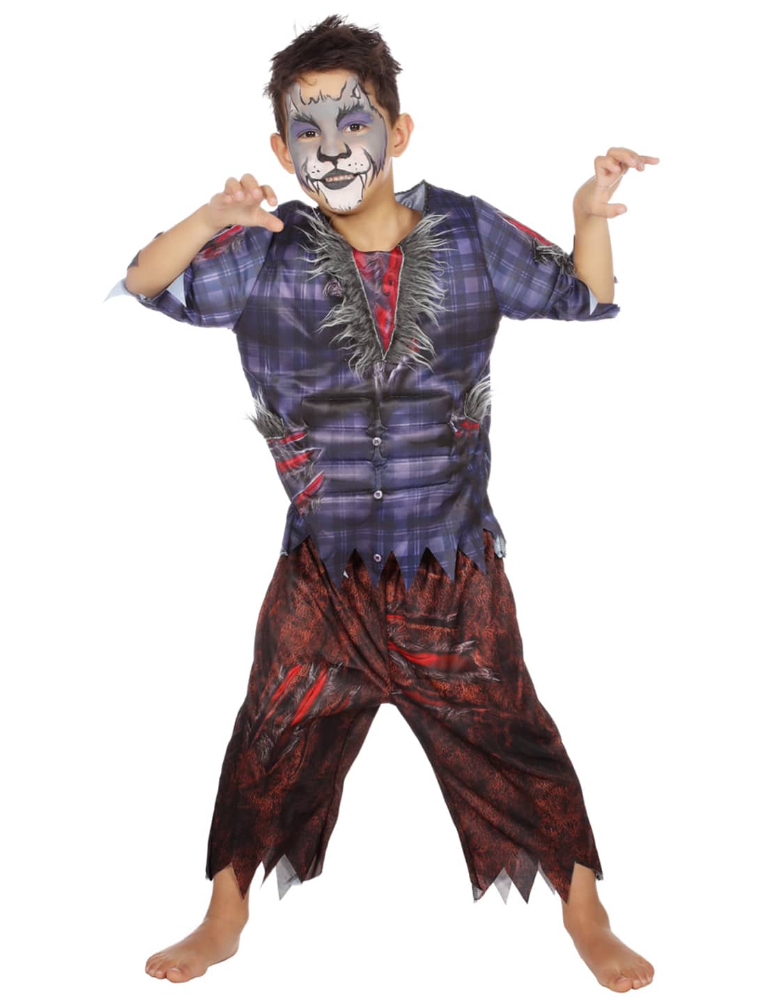 Werwolf Kinder 2-tlg. rot/blau 116-128