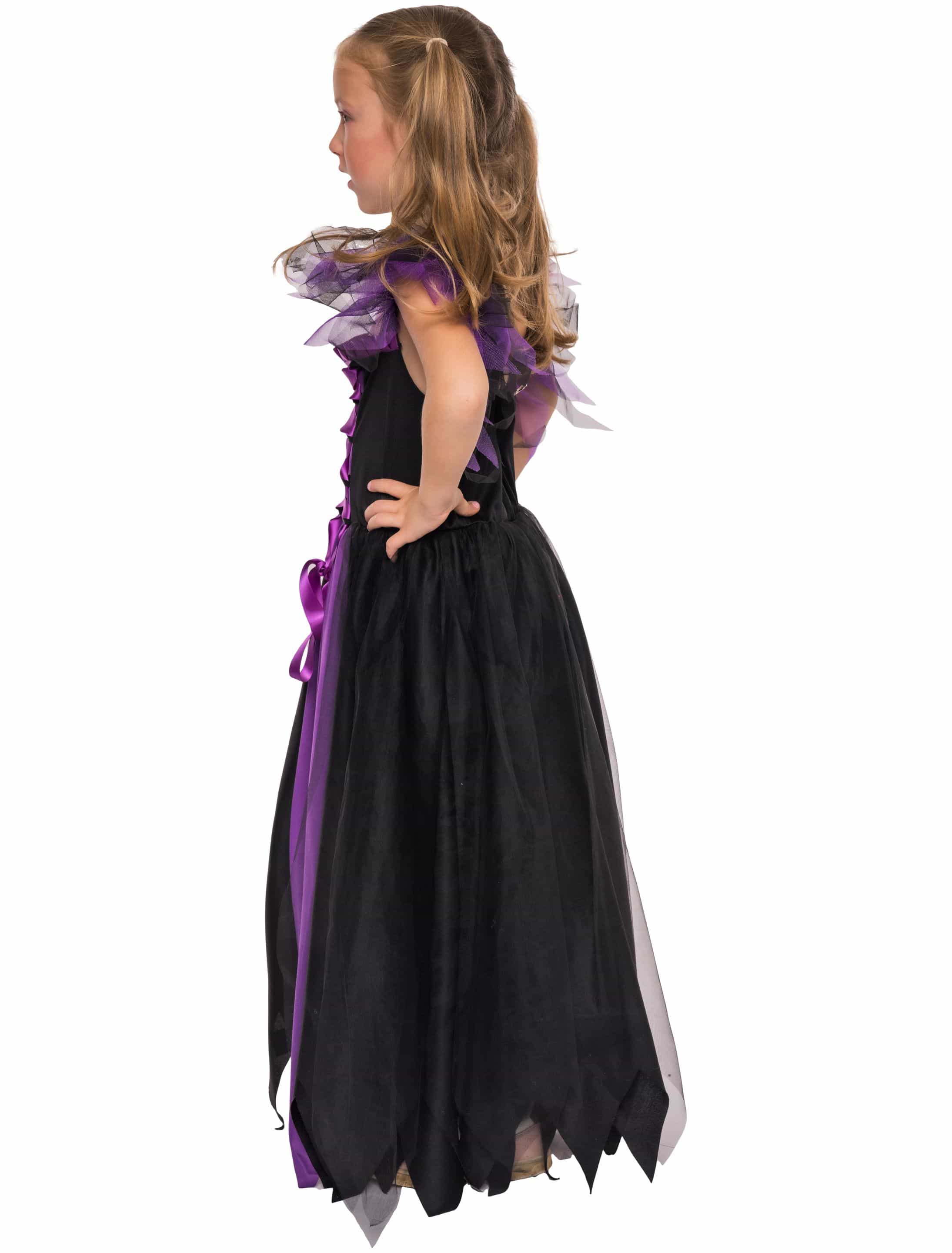 Kleid Vampir Mädchen schwarz/lila 140