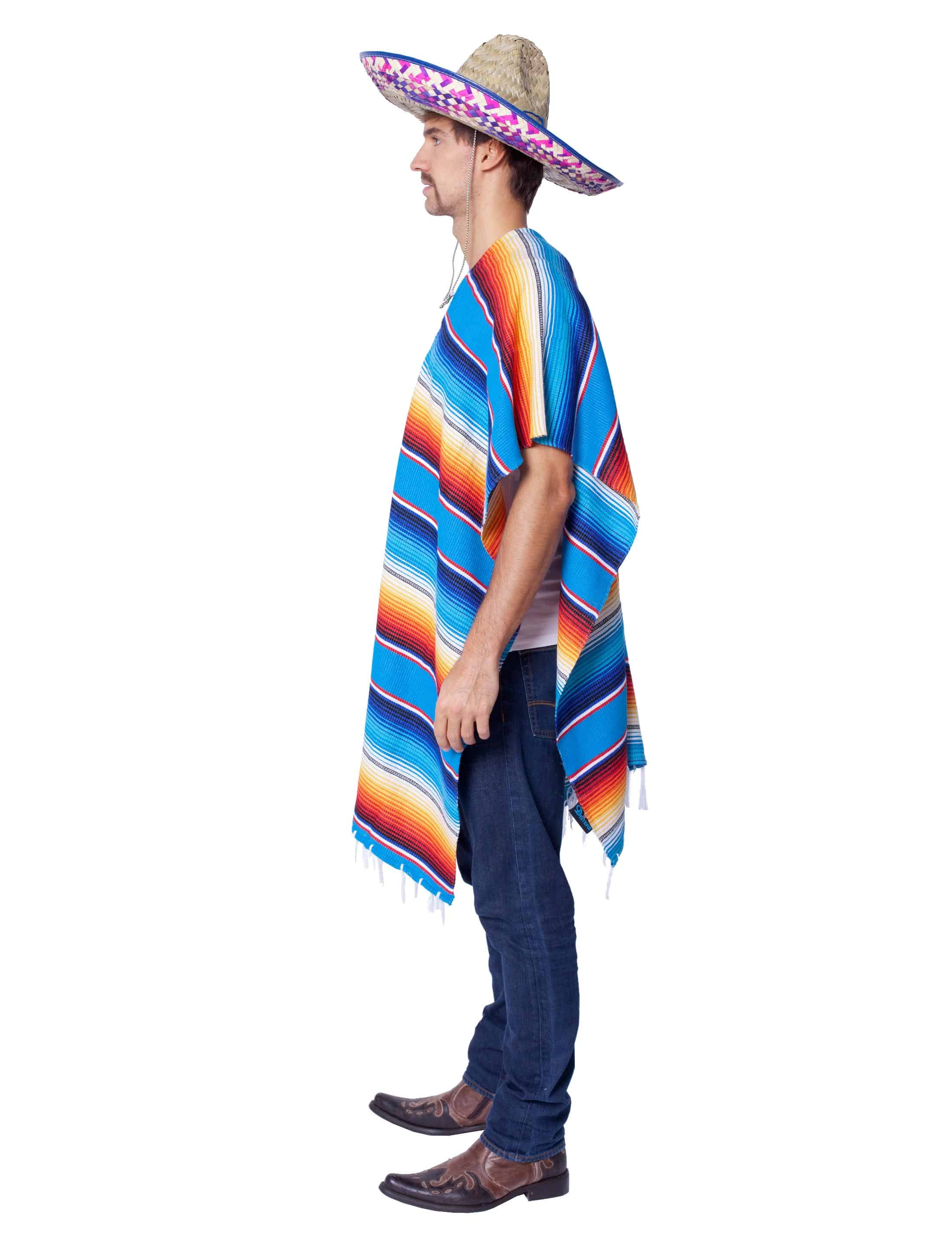 Poncho bunt gestreift