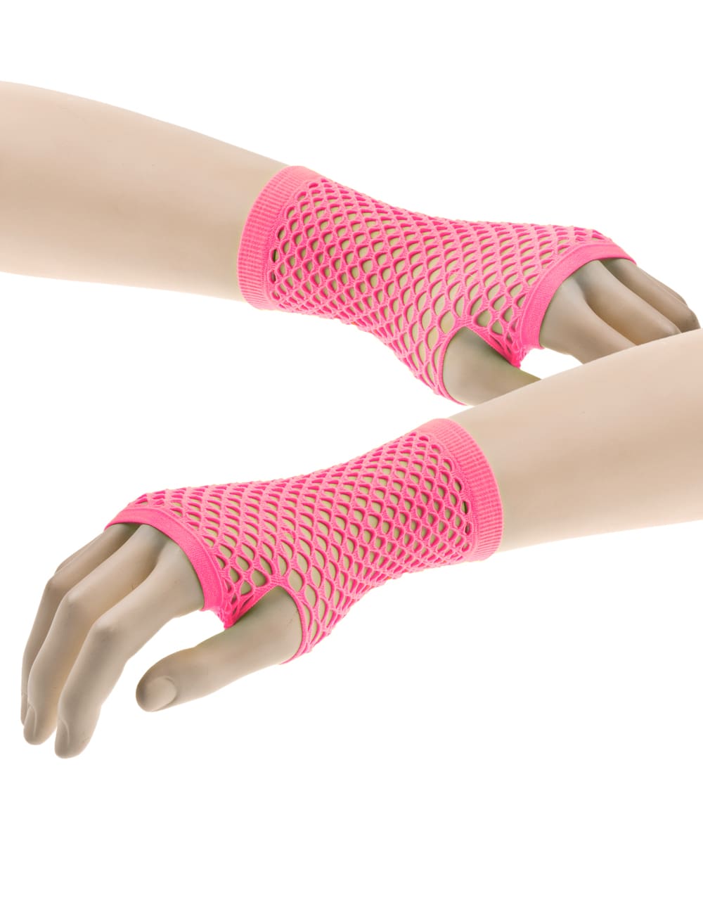 Netzhandschuhe fingerlos kurz neonpink