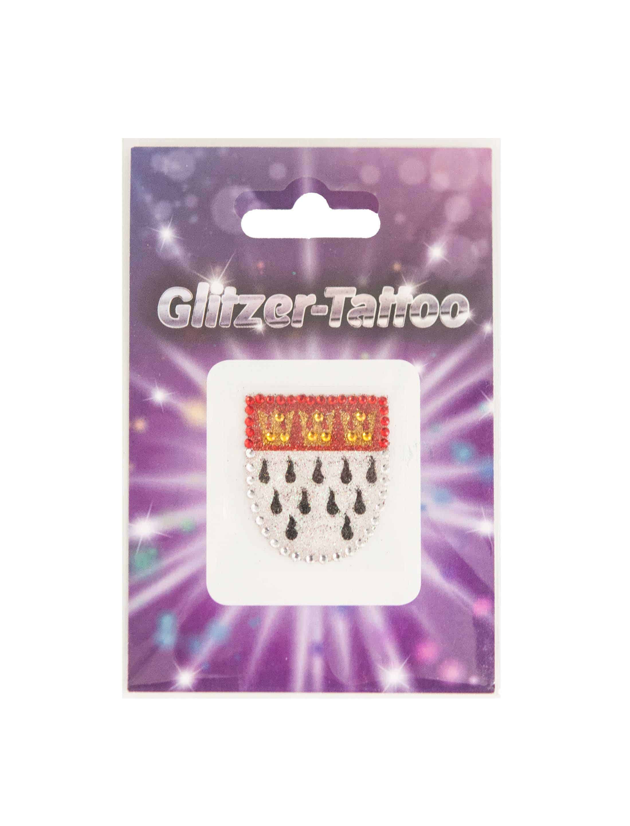 Glitzer-Tattoo Köln Wappen mit Strass