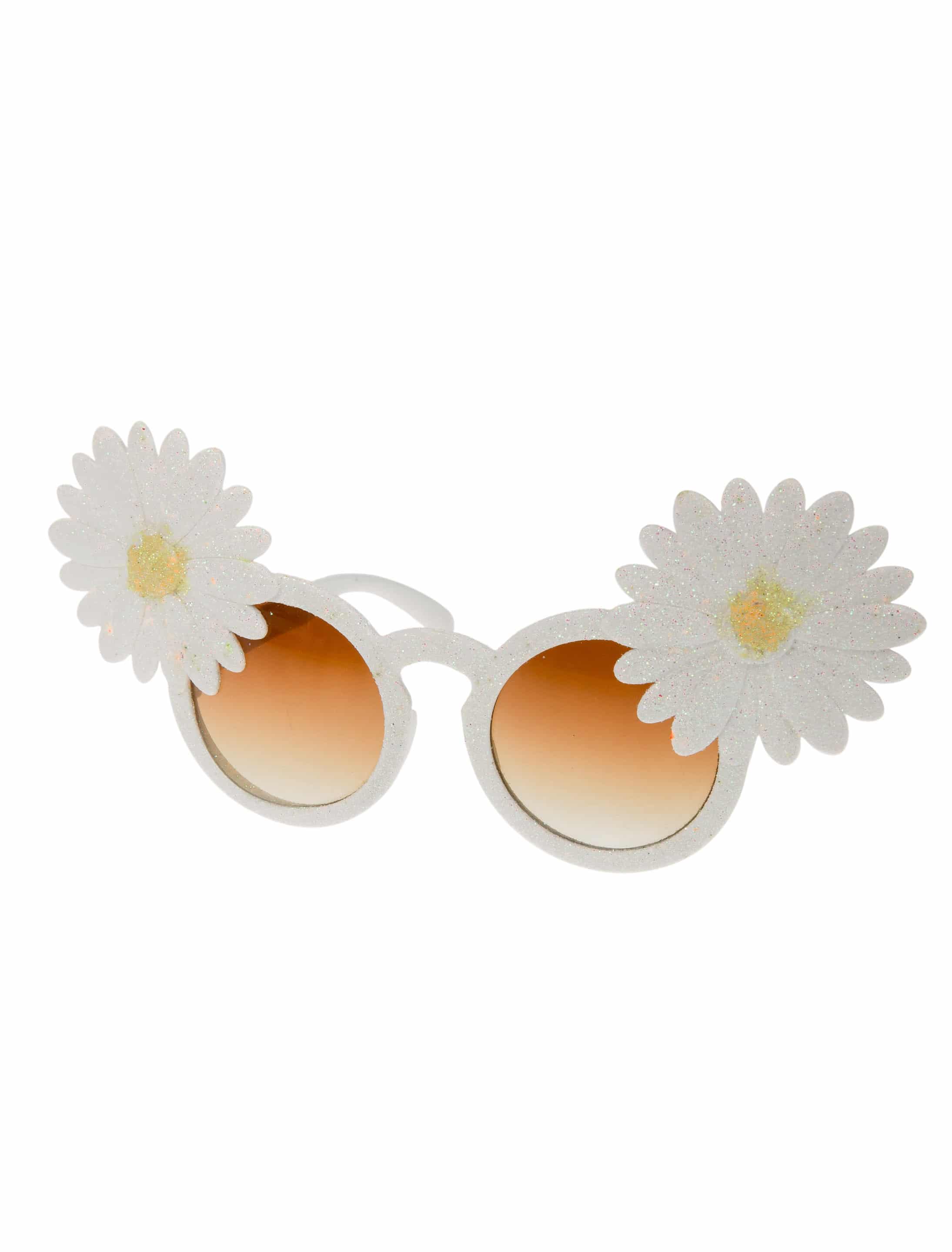 Brille mit Blumen weiß