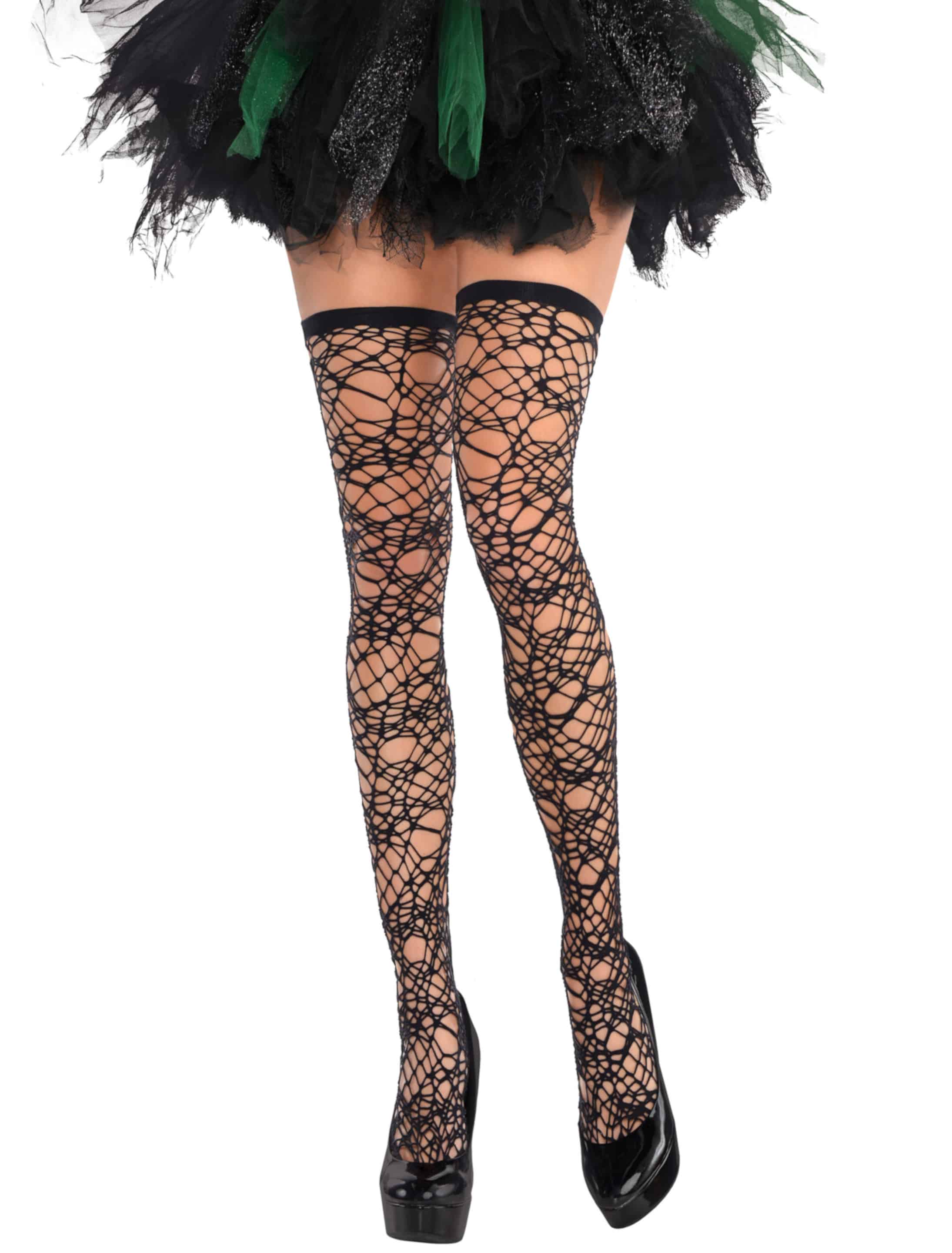 Overknees Spinnennetz