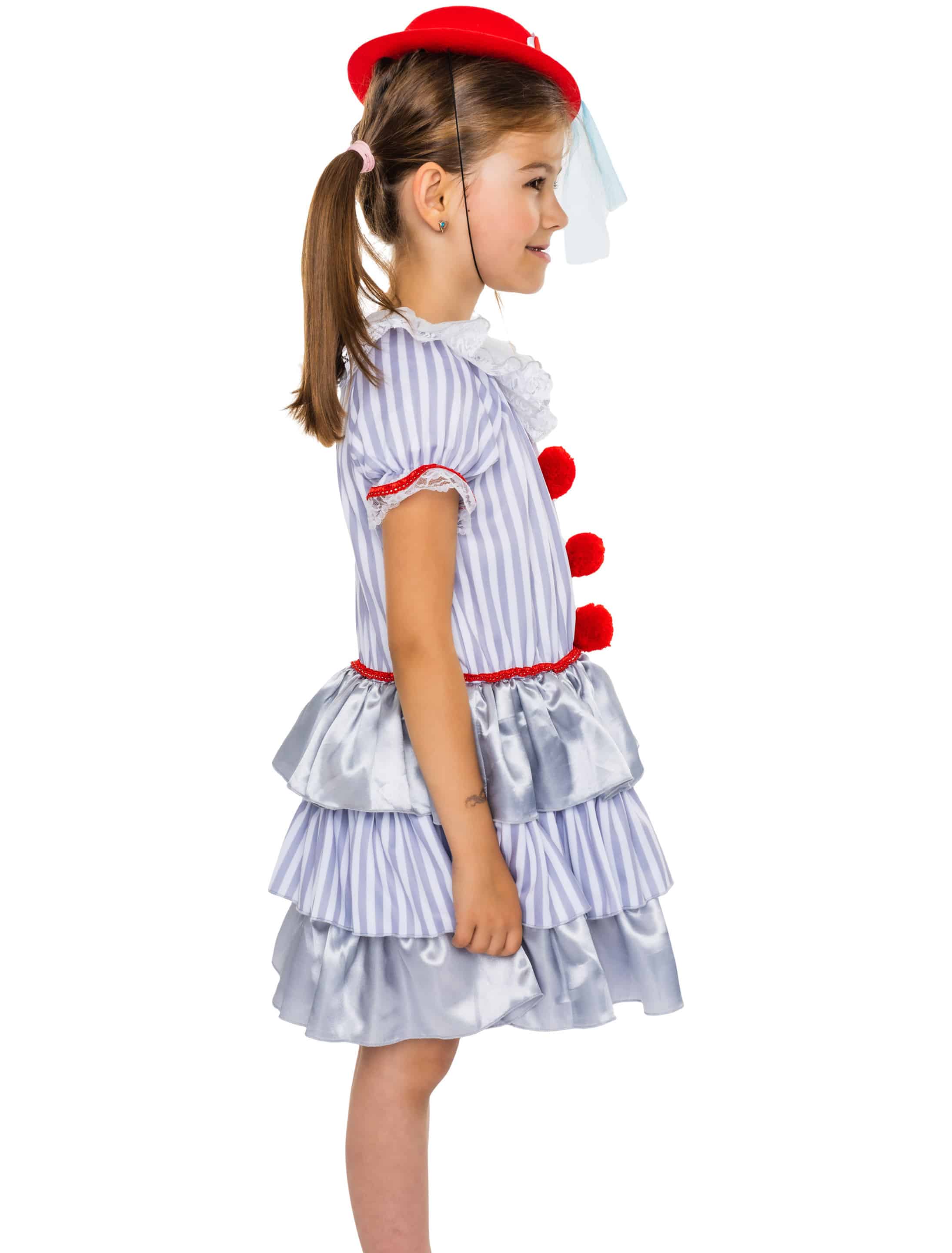 Kleid Horrorclown Kinder grau 164