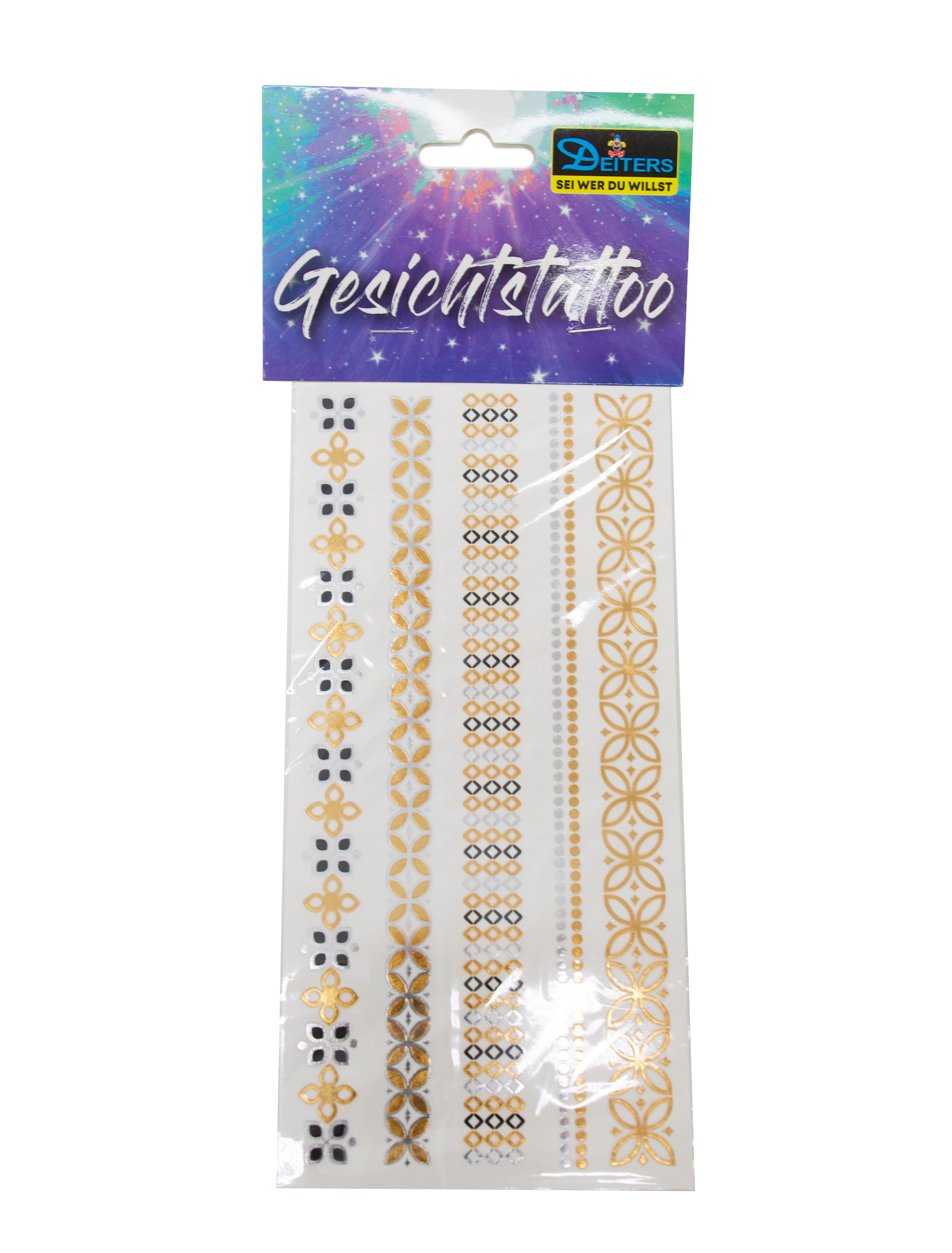 Tattoo Kaleidoskop Metallic gold/silber