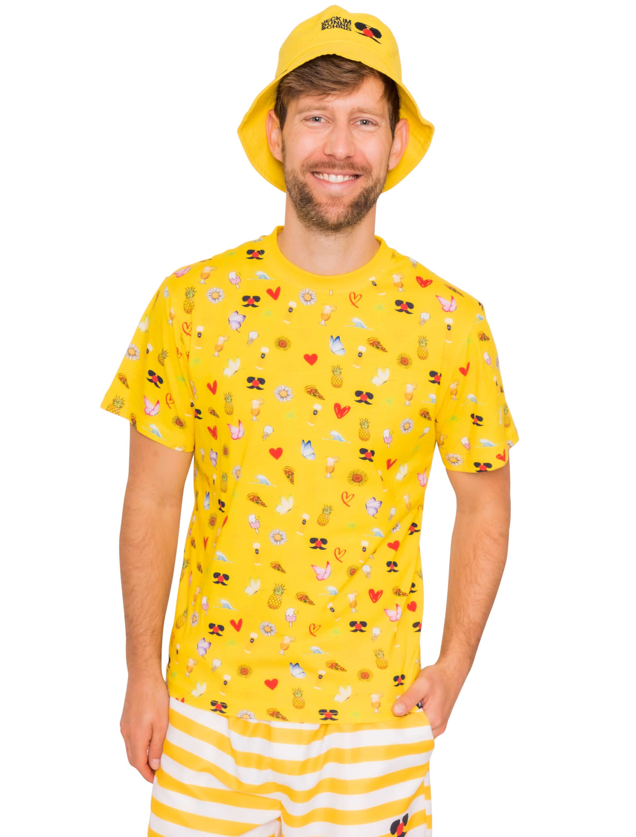 JIS T-Shirt Jeck im Sunnesching mit Logos Herren gelb XL