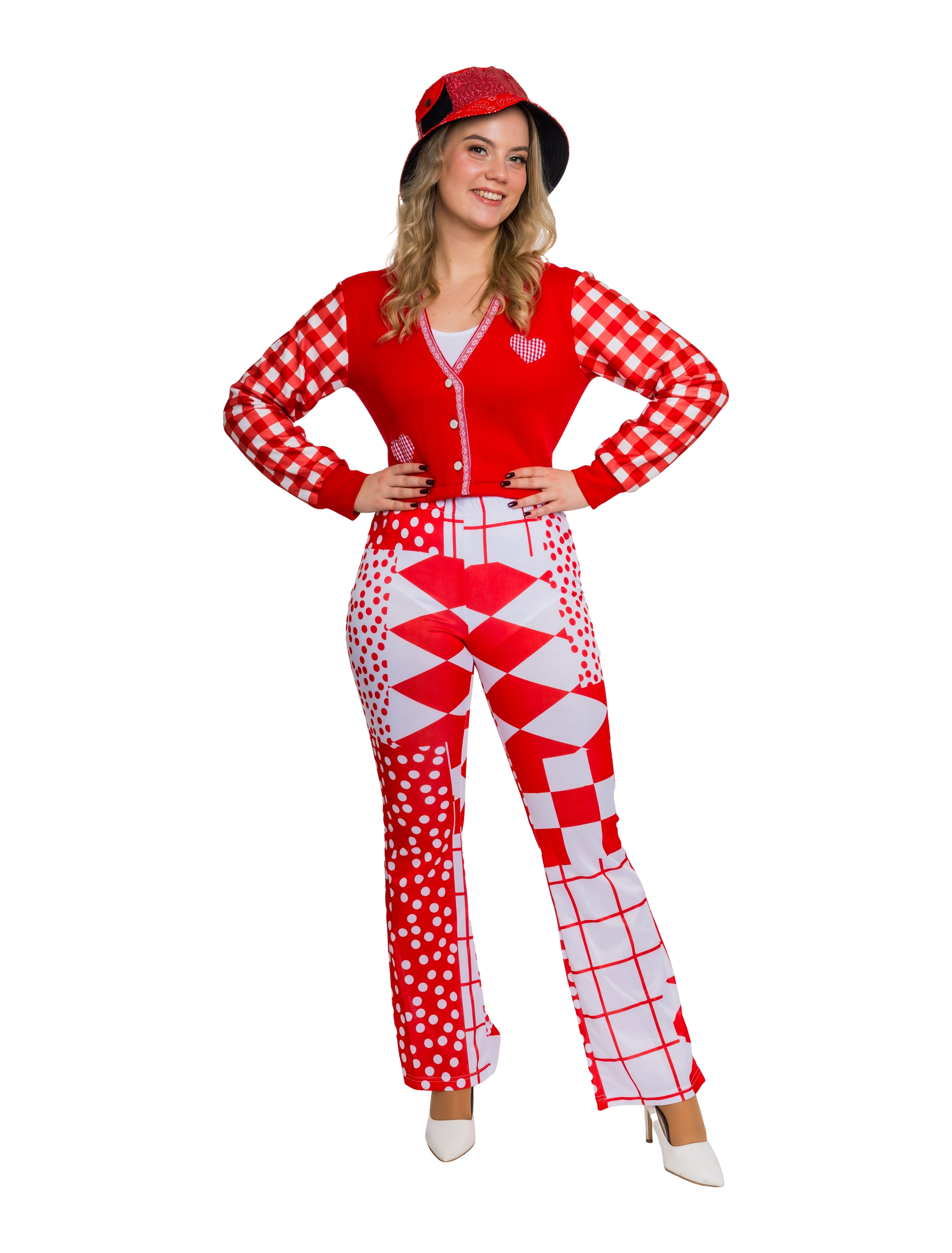 Hose Print rot/weiß L/XL