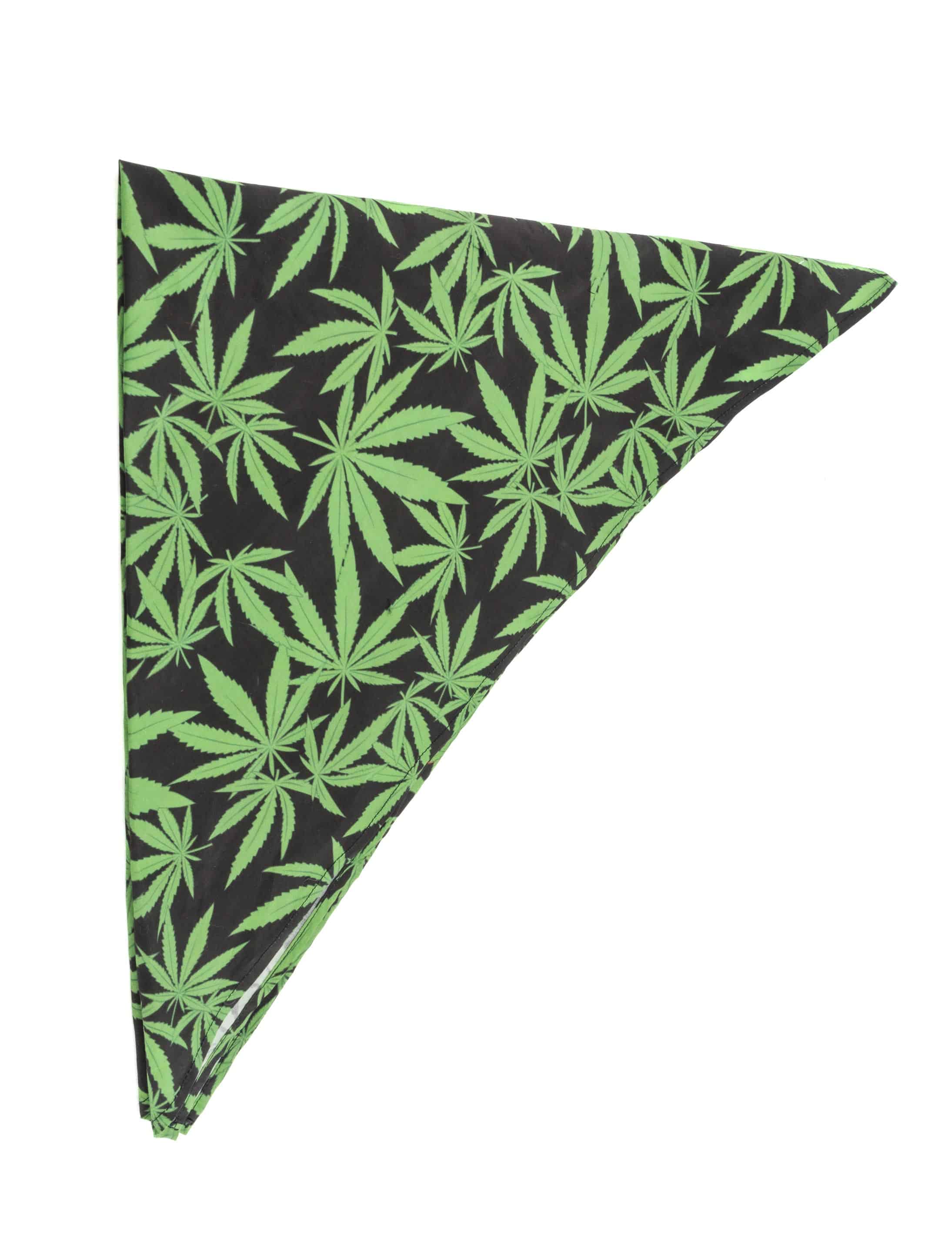Bandana Cannabis 60x60 cm grün
