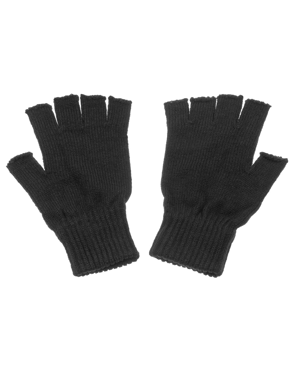 Strickhandschuhe fingerlos schwarz