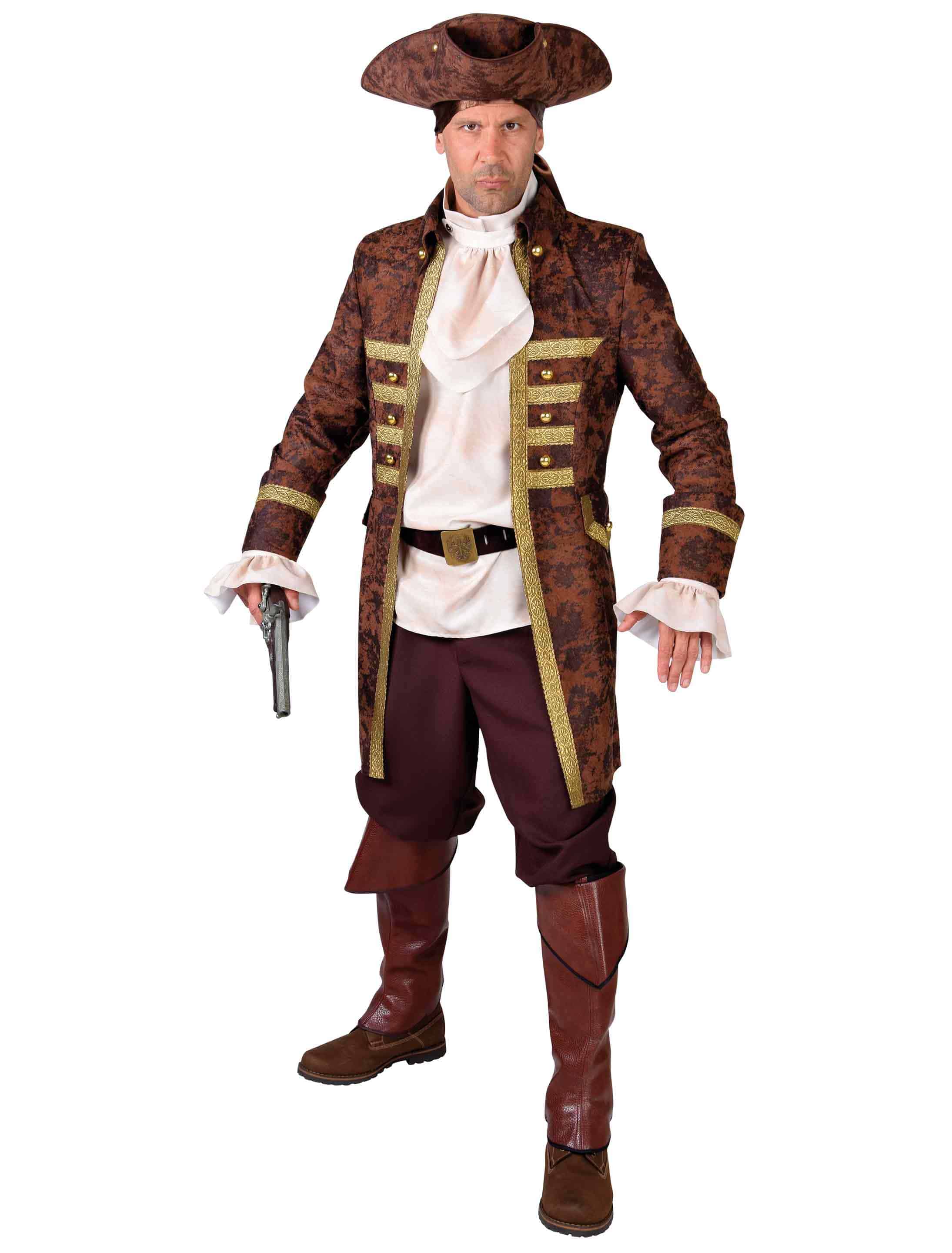 Mantel Pirat used look Herren braun XL
