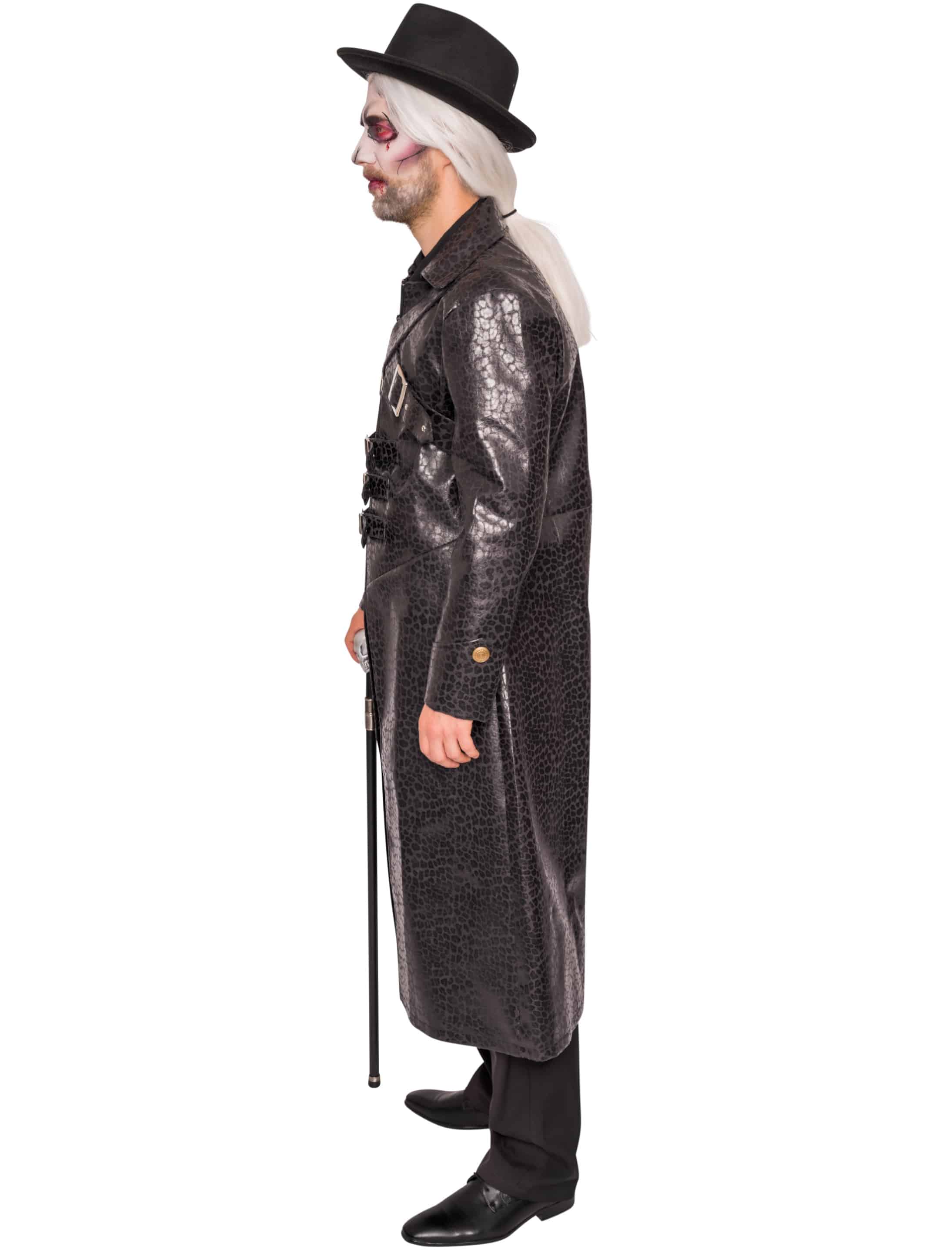 Mantel mit Schnallen Herren schwarz XL
