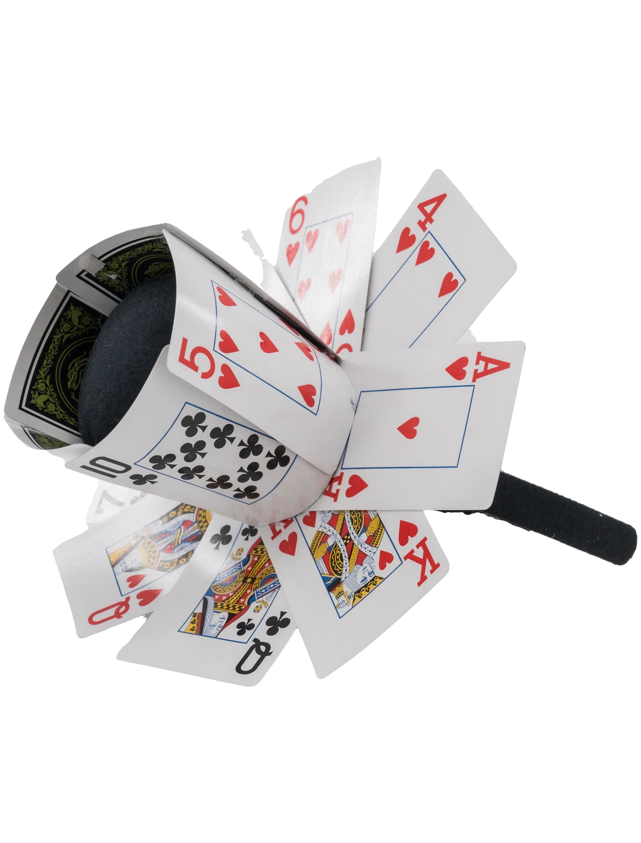 Haarreifen Mini mit Poker Hut Damen schwarz/weiß/rot