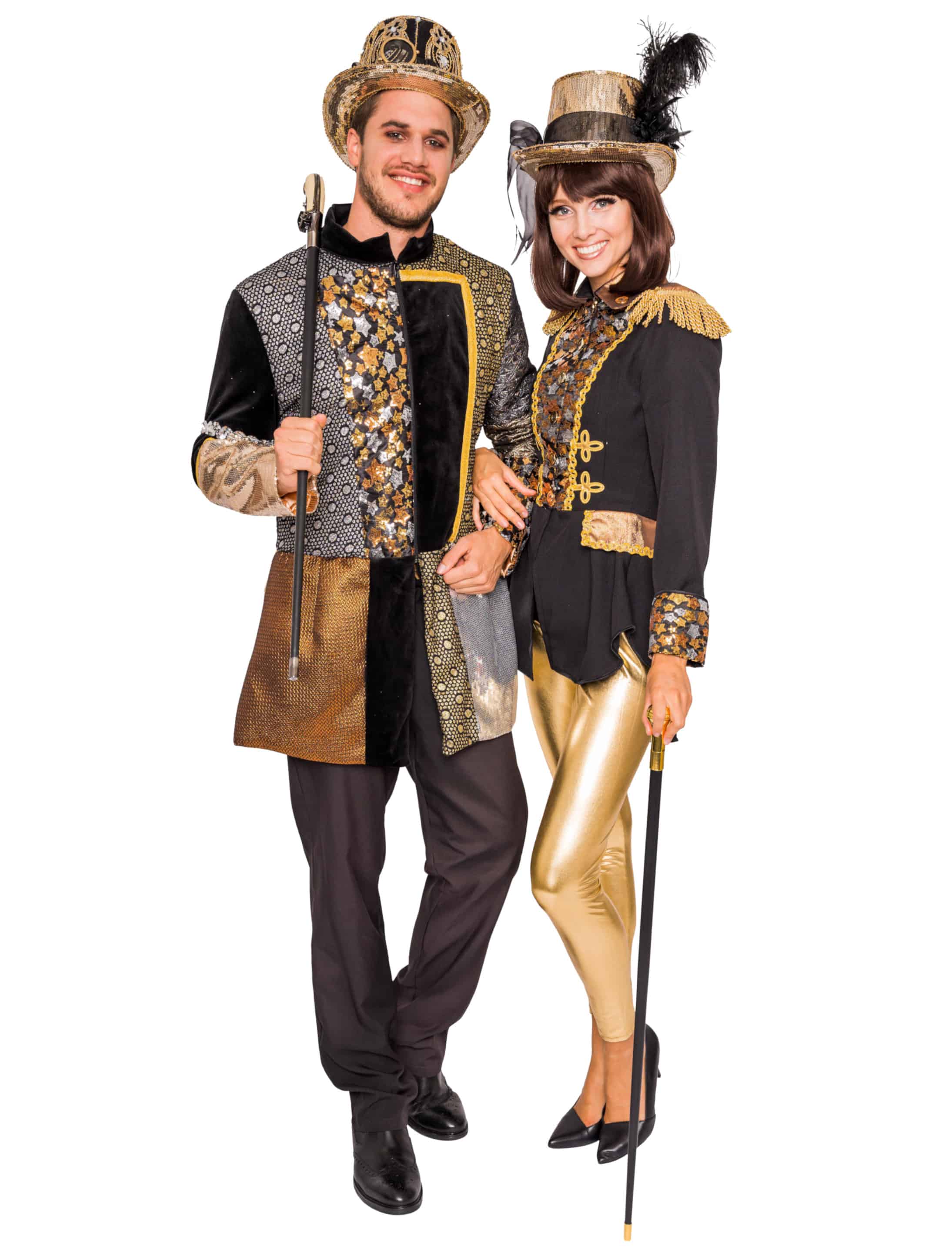 Mantel Herren metallic schwarz/gold 2XL