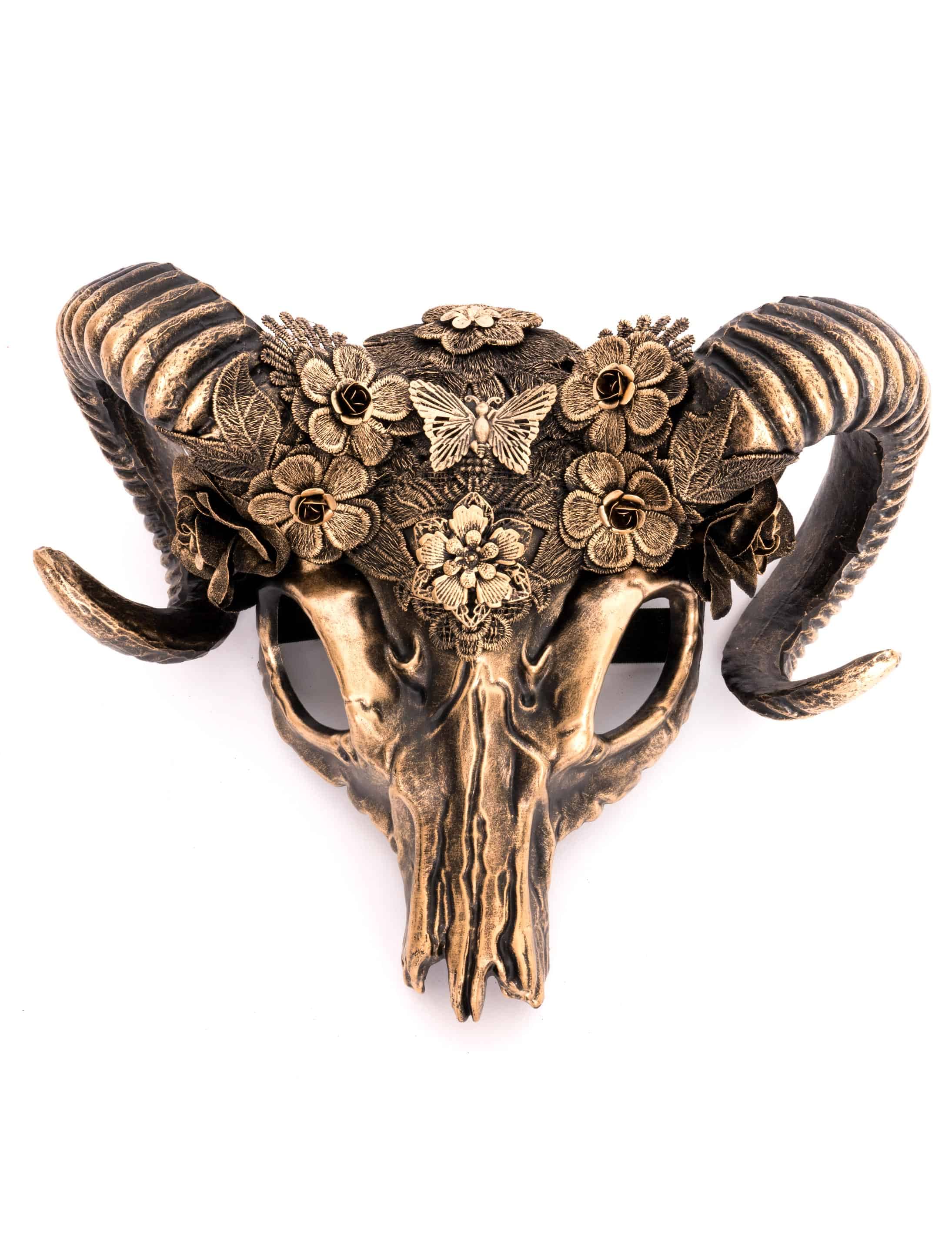 Maske Steampunk Ochse gold