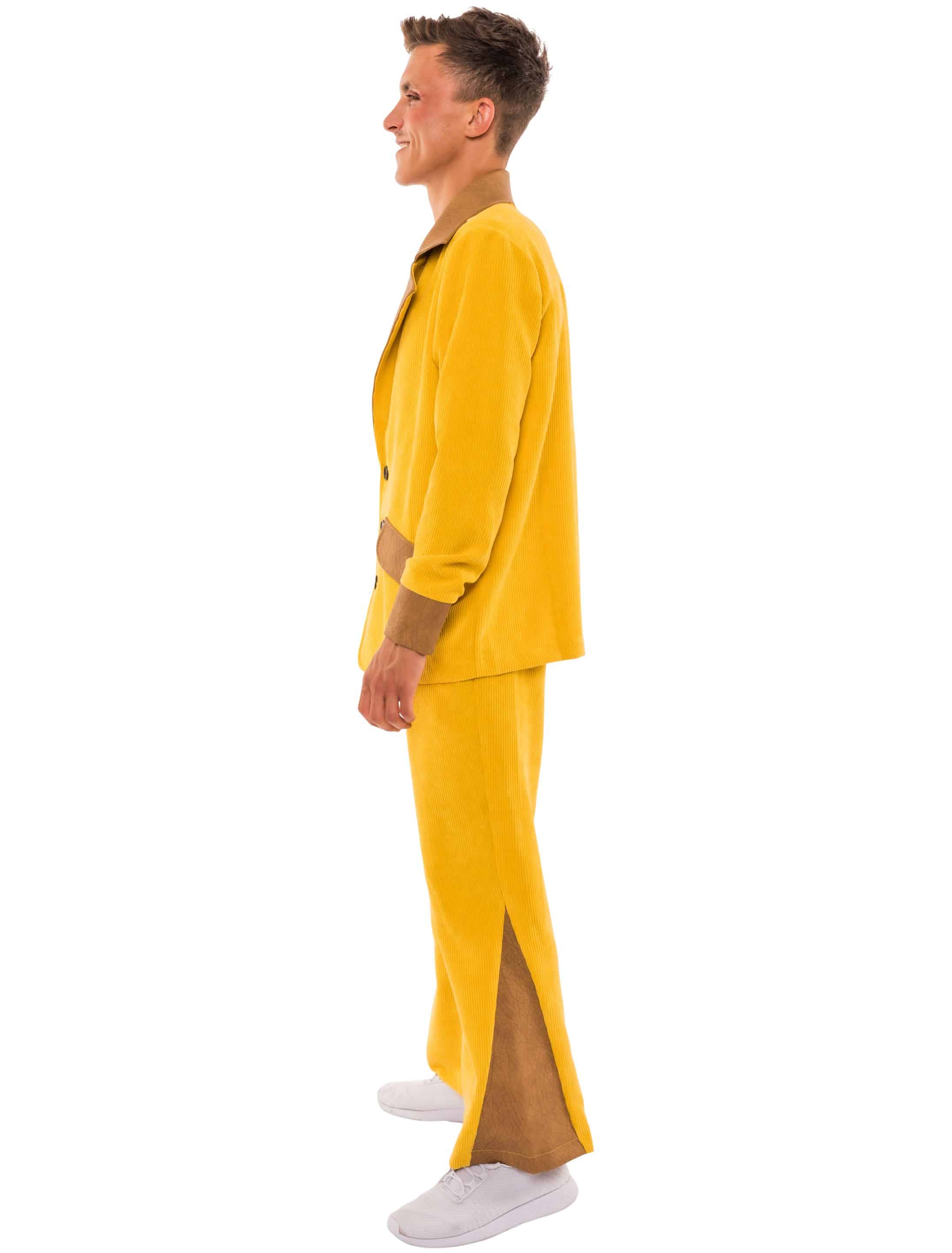 Anzug in Cord-Optik Herren gelb L/XL