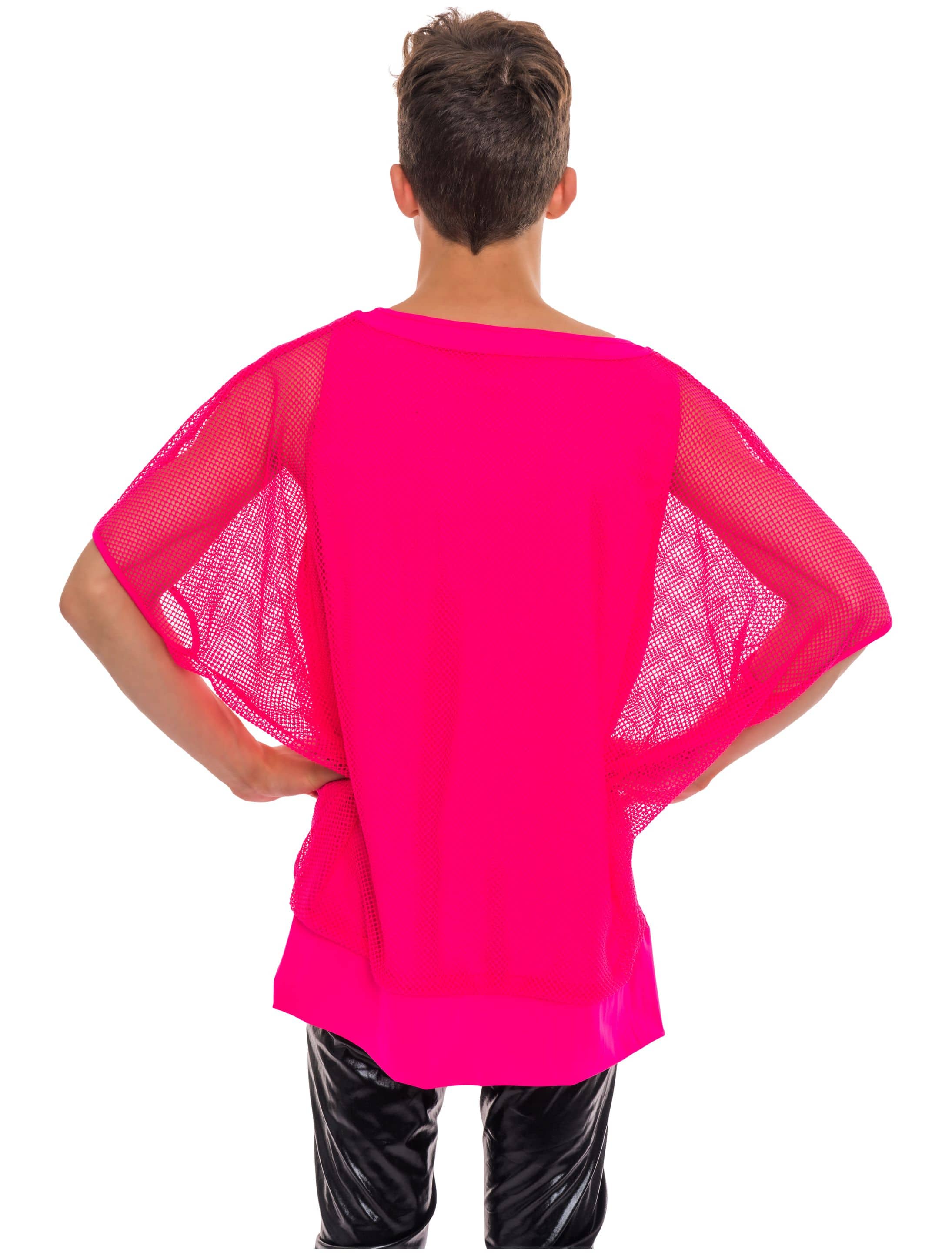 Netz-T-Shirt neonpink 2XL/3XL