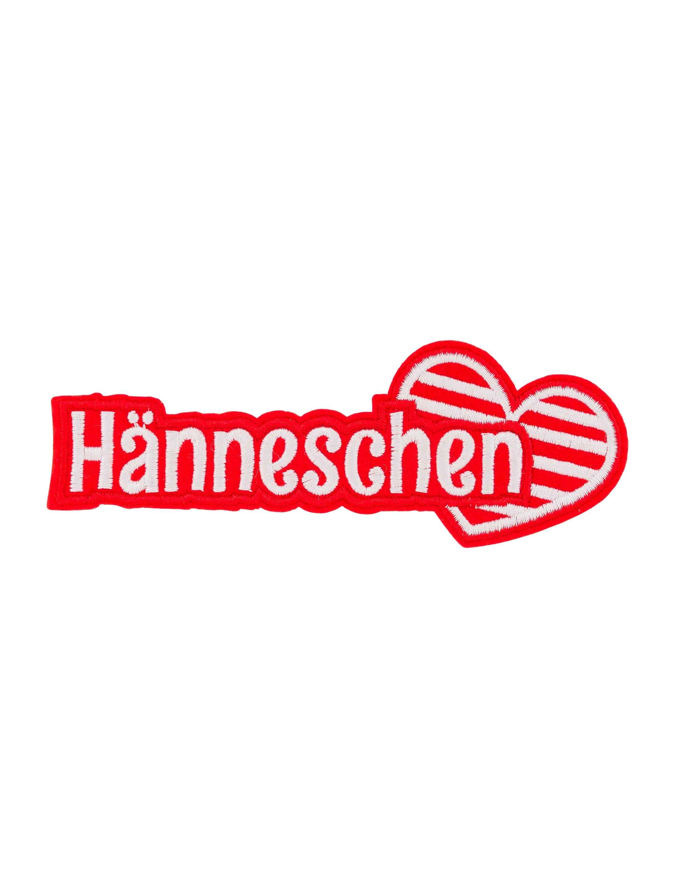 Bügelpatch Hänneschen 14cm rot/weiß