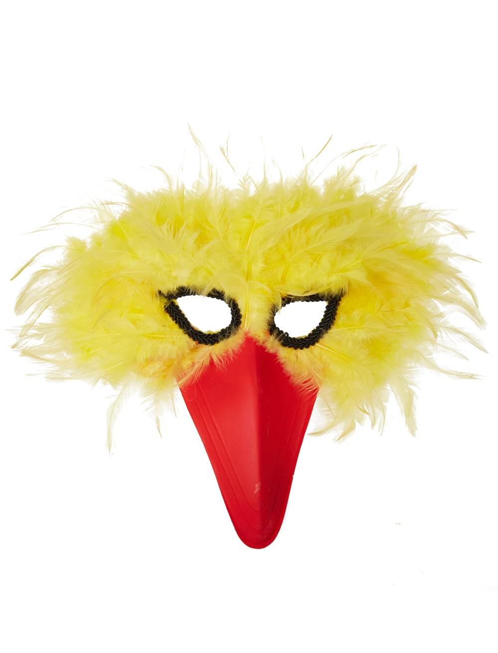 Federmaske Vogel gelb