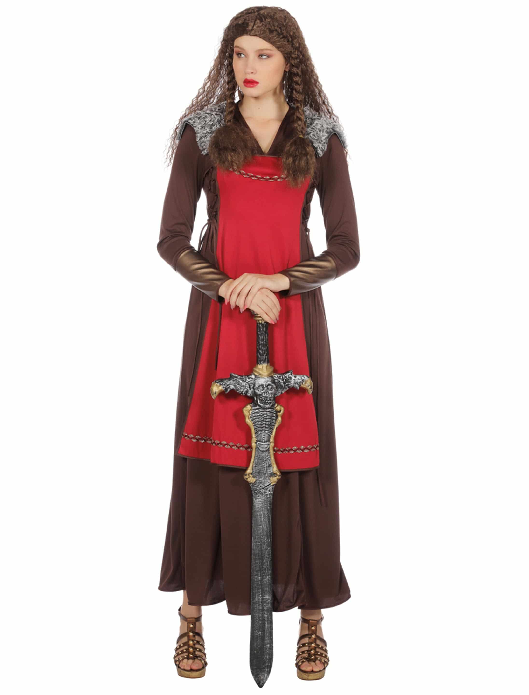 Kleid Wikingerin schwarz/rot 40