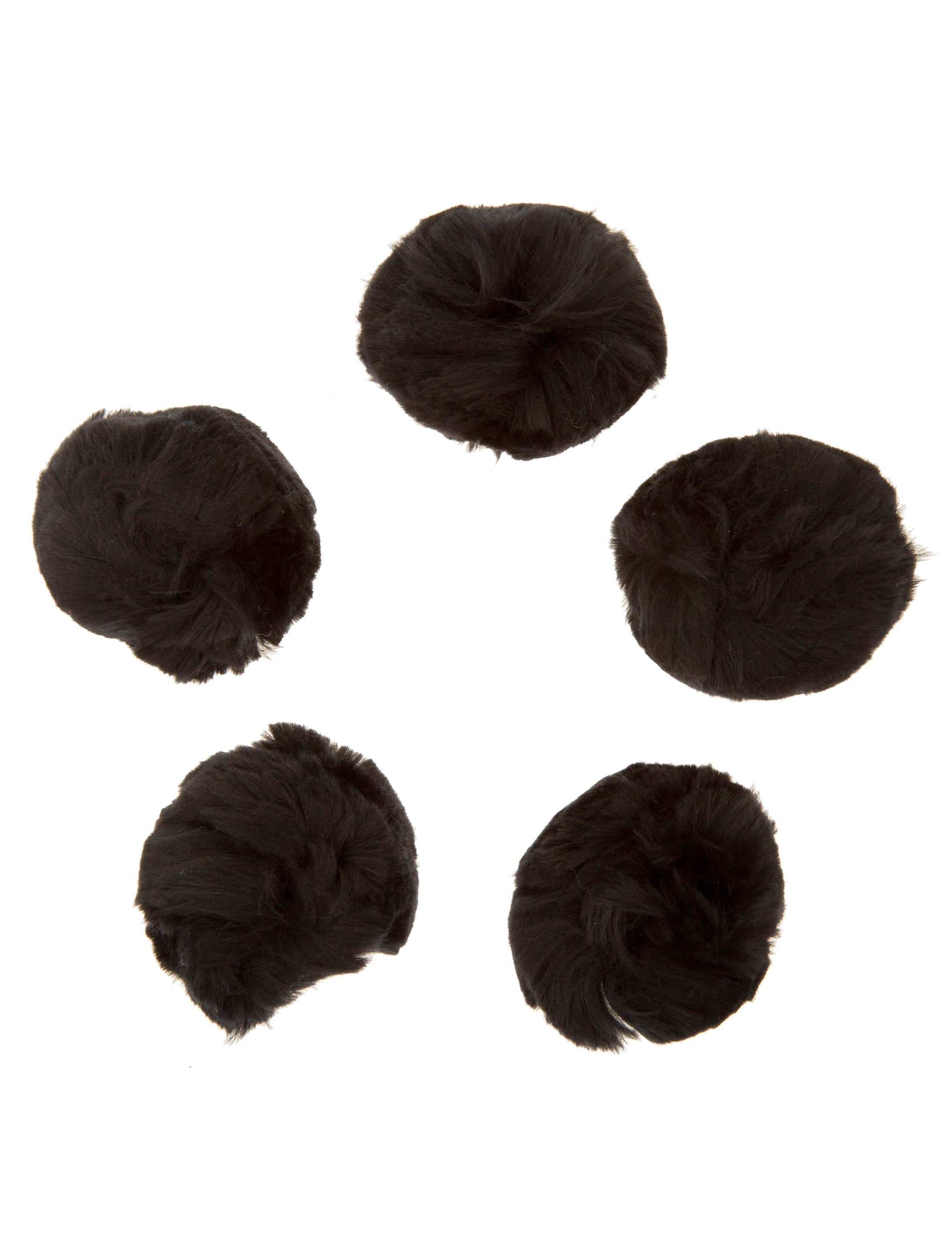 Pompons 5 Stk. schwarz