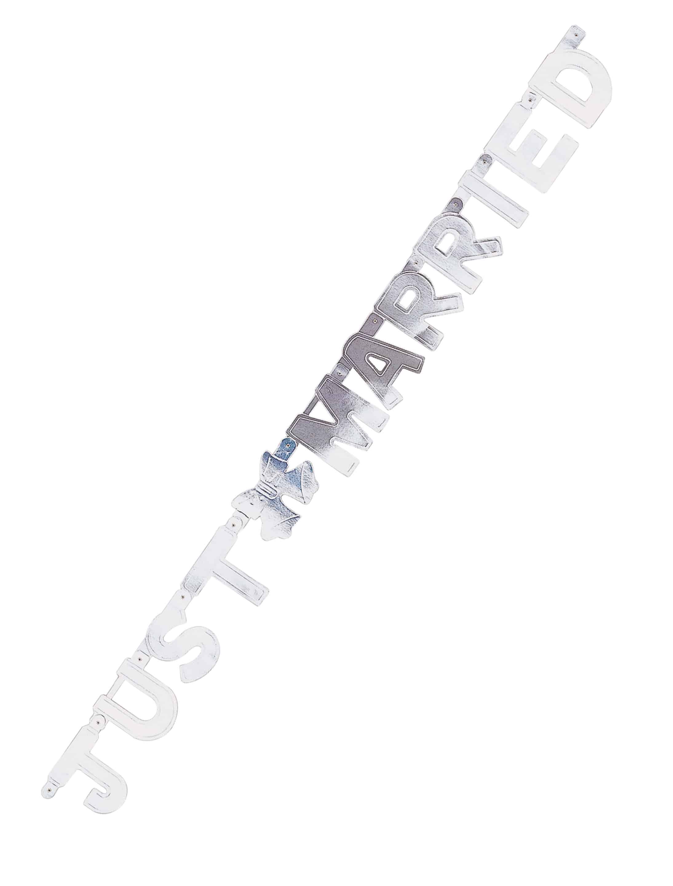 Girlande Just Married silber 129cm