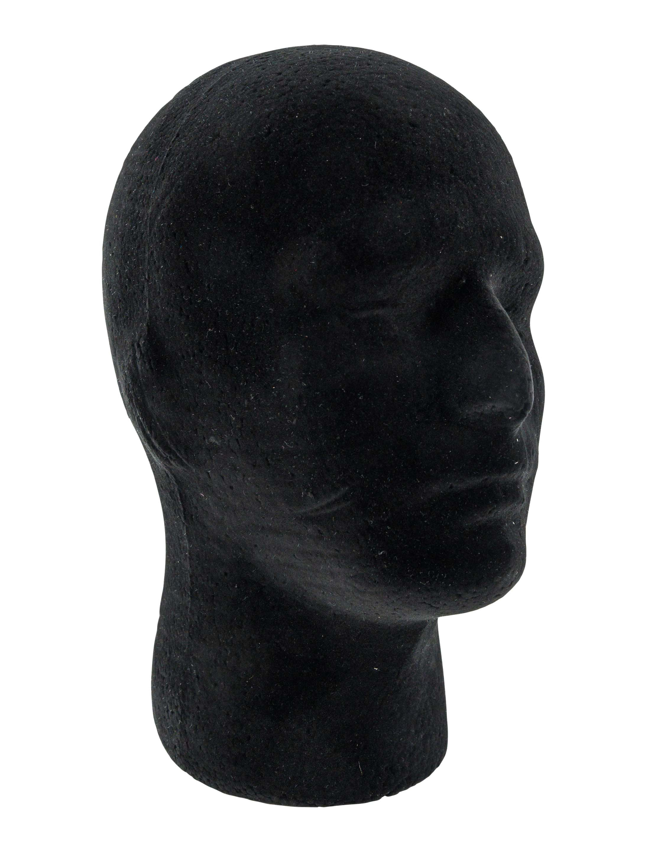 Perückenkopf Samtoptik Herren schwarz