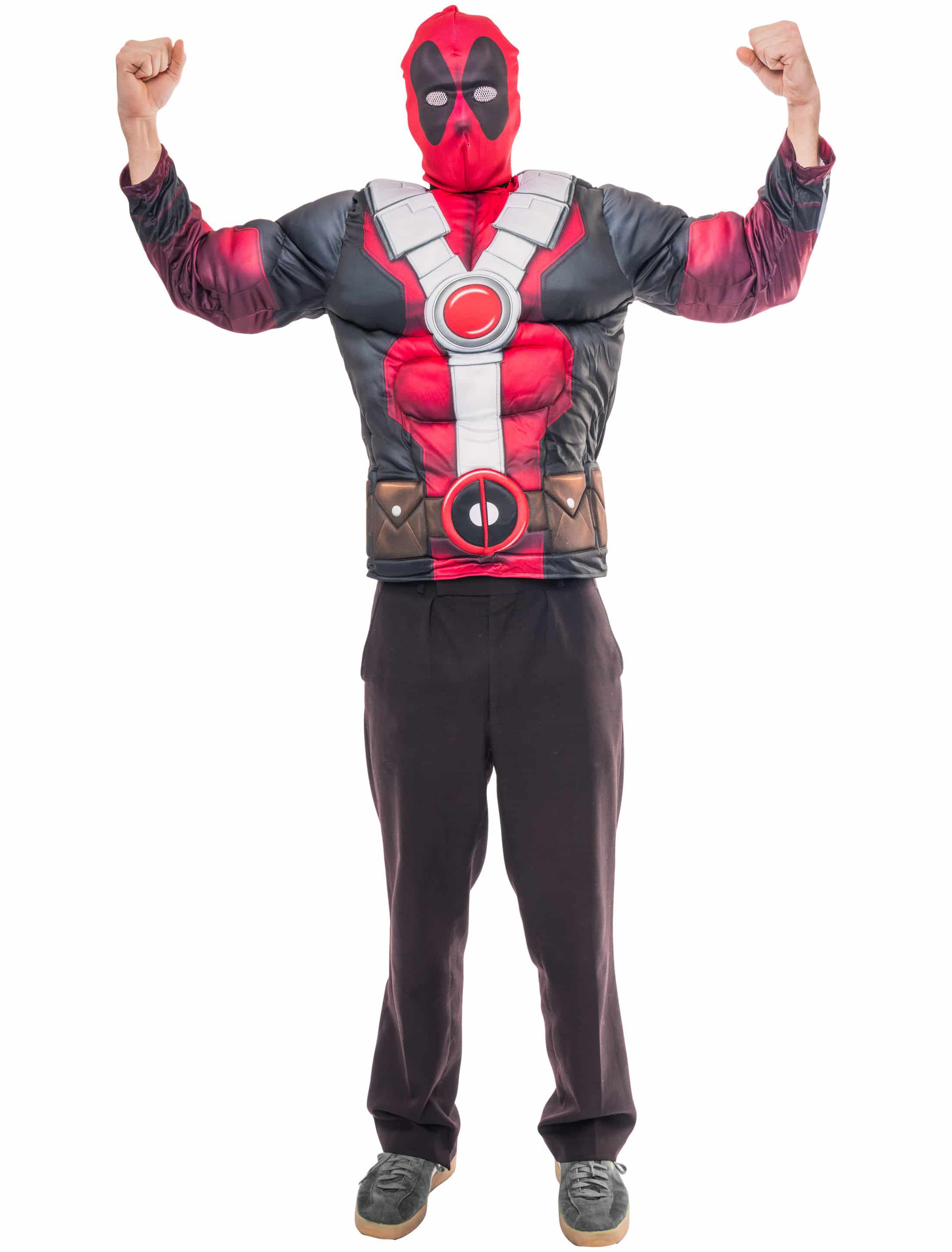 Kostüm Deadpool 2tlg. schwarz/rot Herren schwarz/rot M