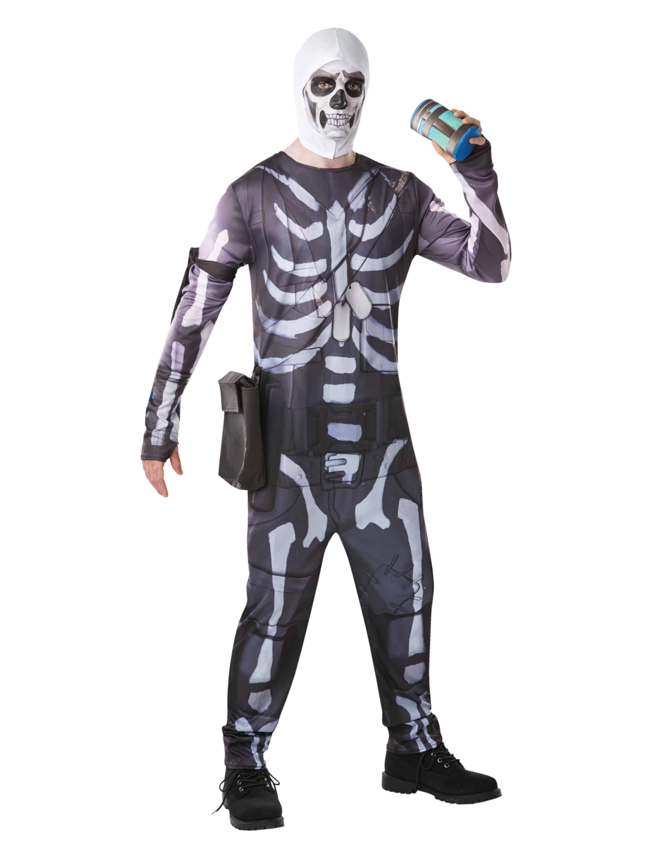 Skull Trooper Fortnite Herren 5-tlg. Herren schwarz/weiß S