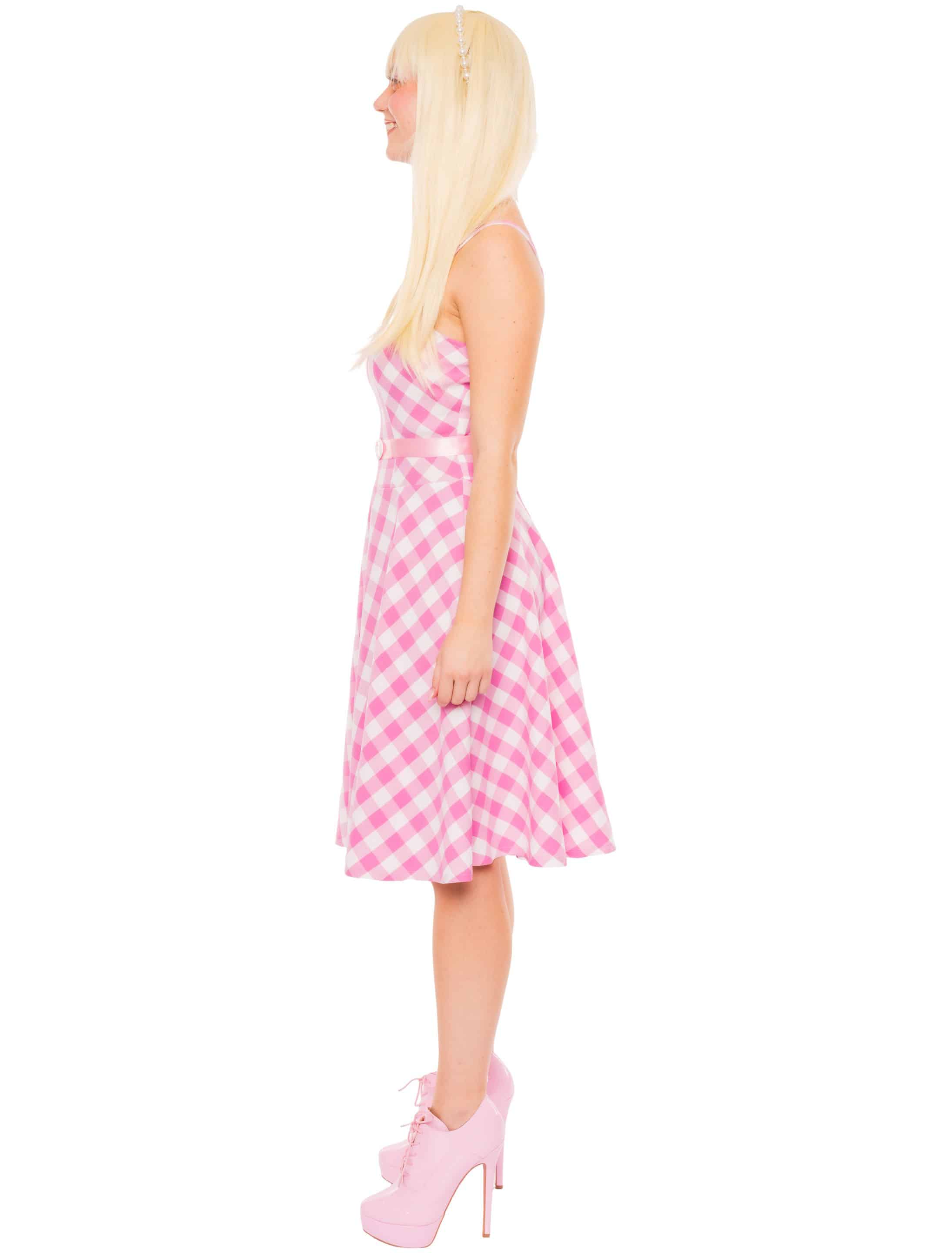 Trägerkleid mit Karos Damen rosa/weiß L