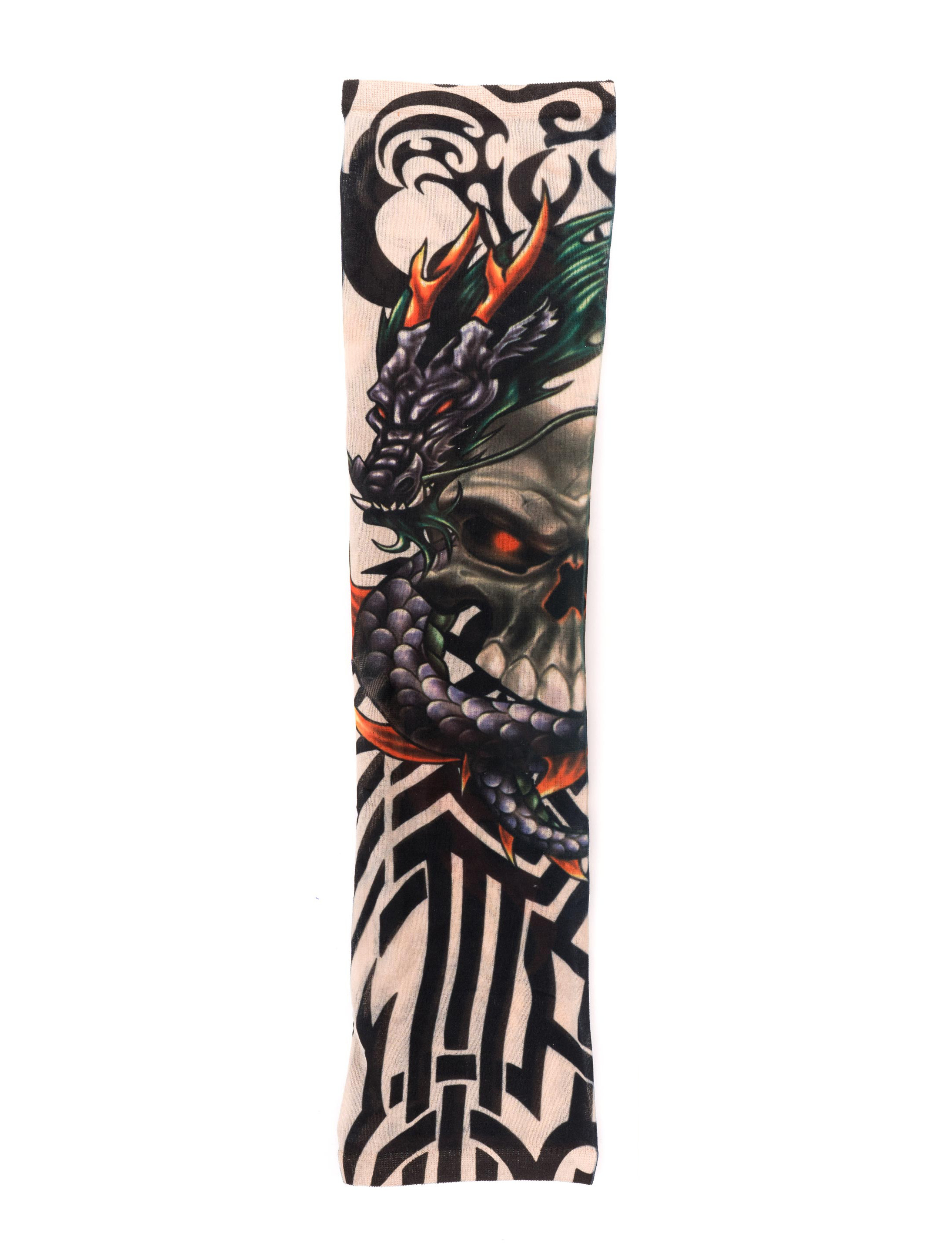 Tattoo-Armstulpe Drache mit Totenkopf