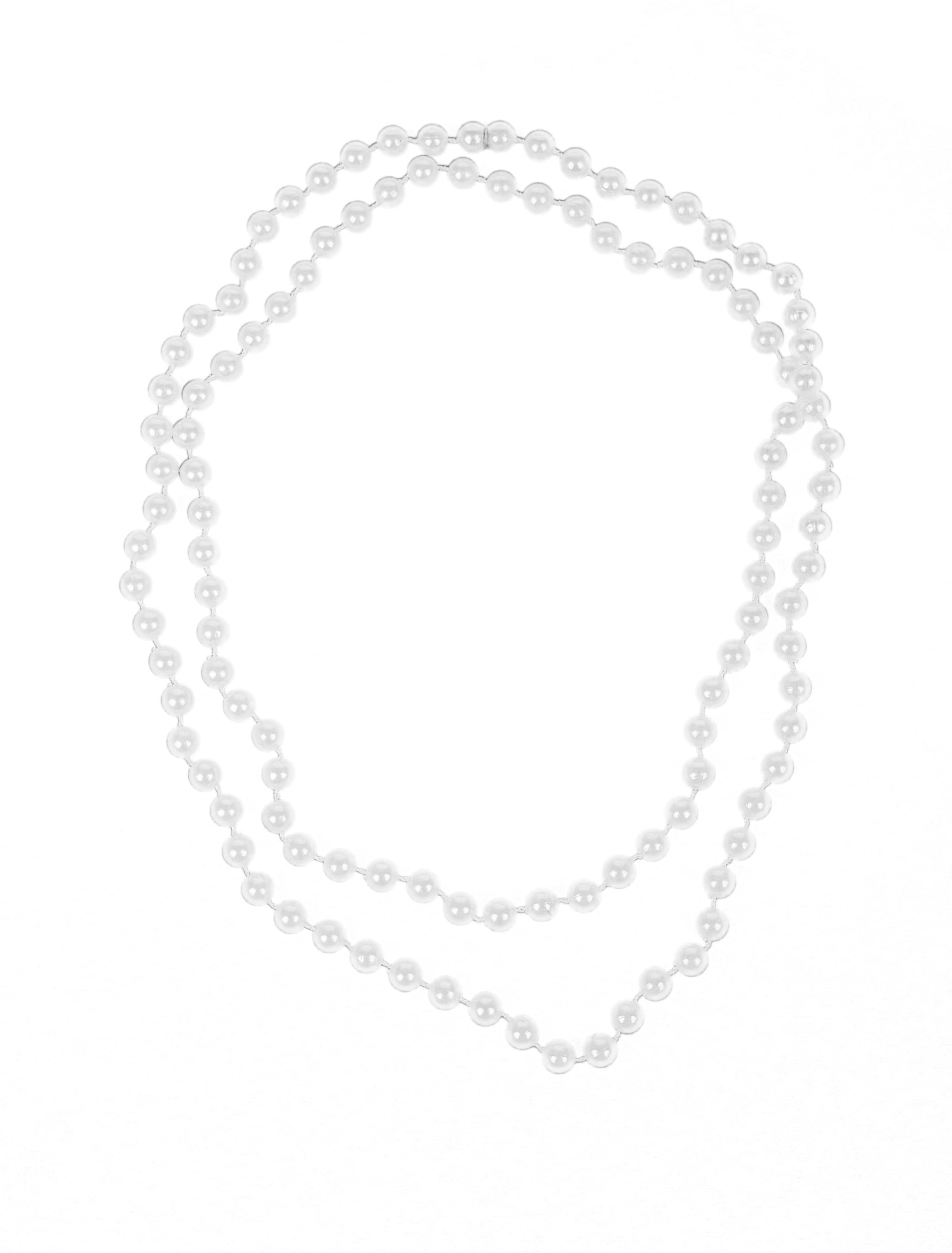 Halskette Perlen 122cm silber