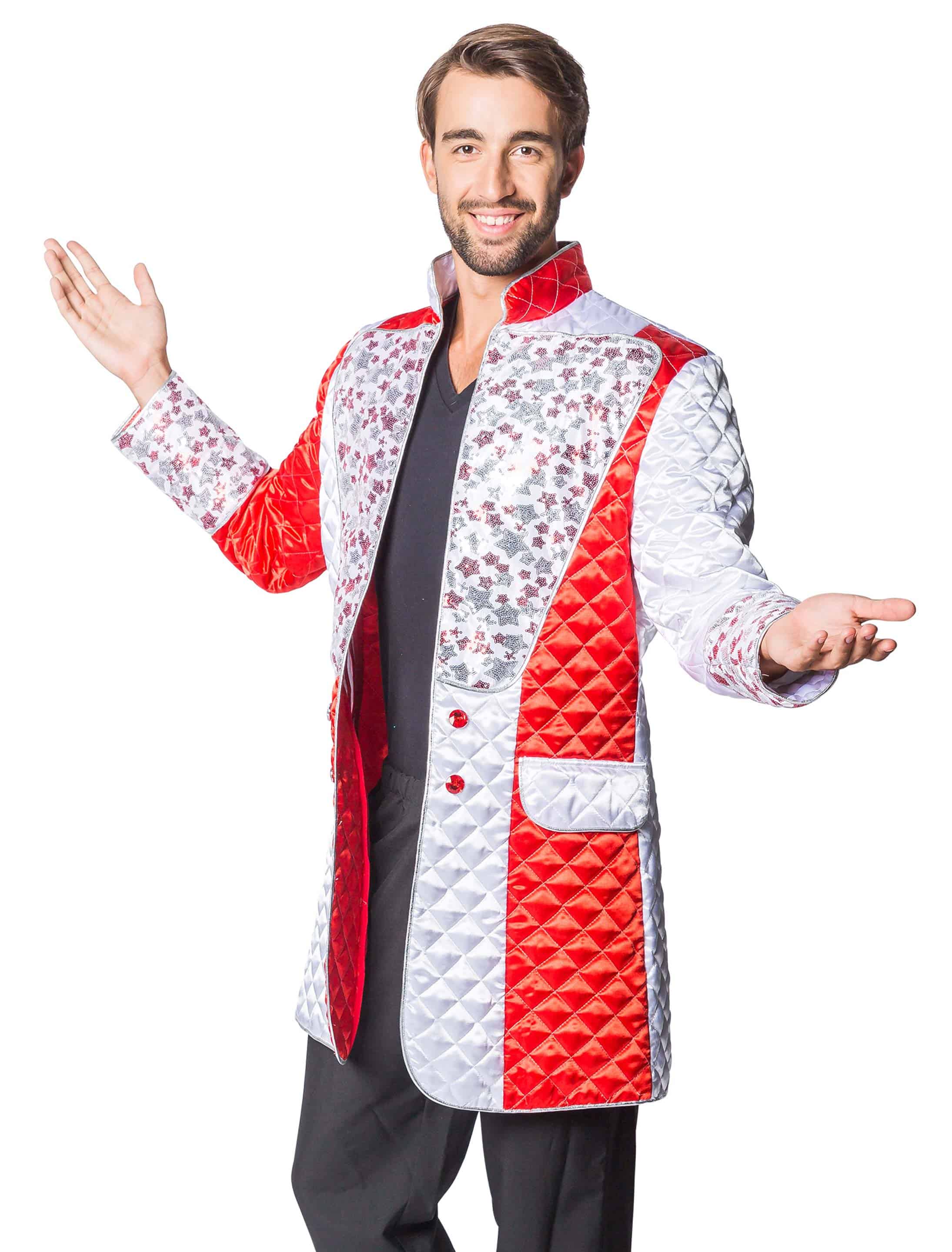 Jacke mit Sternen Stepp deluxe Herren rot/weiß M
