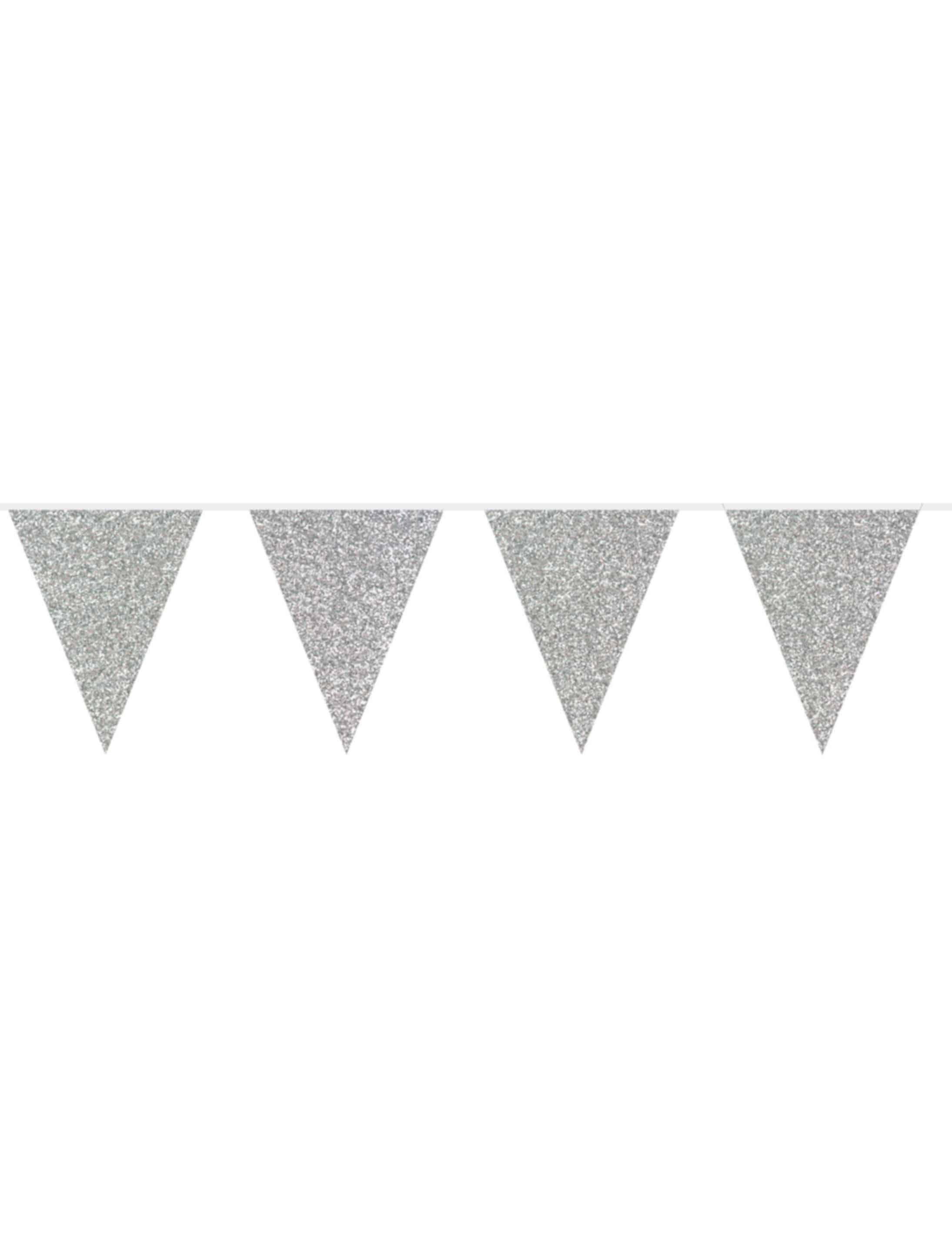 Wimpelkette Glitter silber 6m Wimpelkette Glitter silber 6m