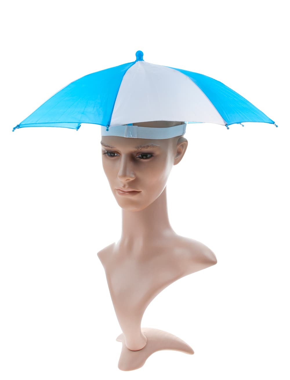 Hut Regenschirm blau/weiß