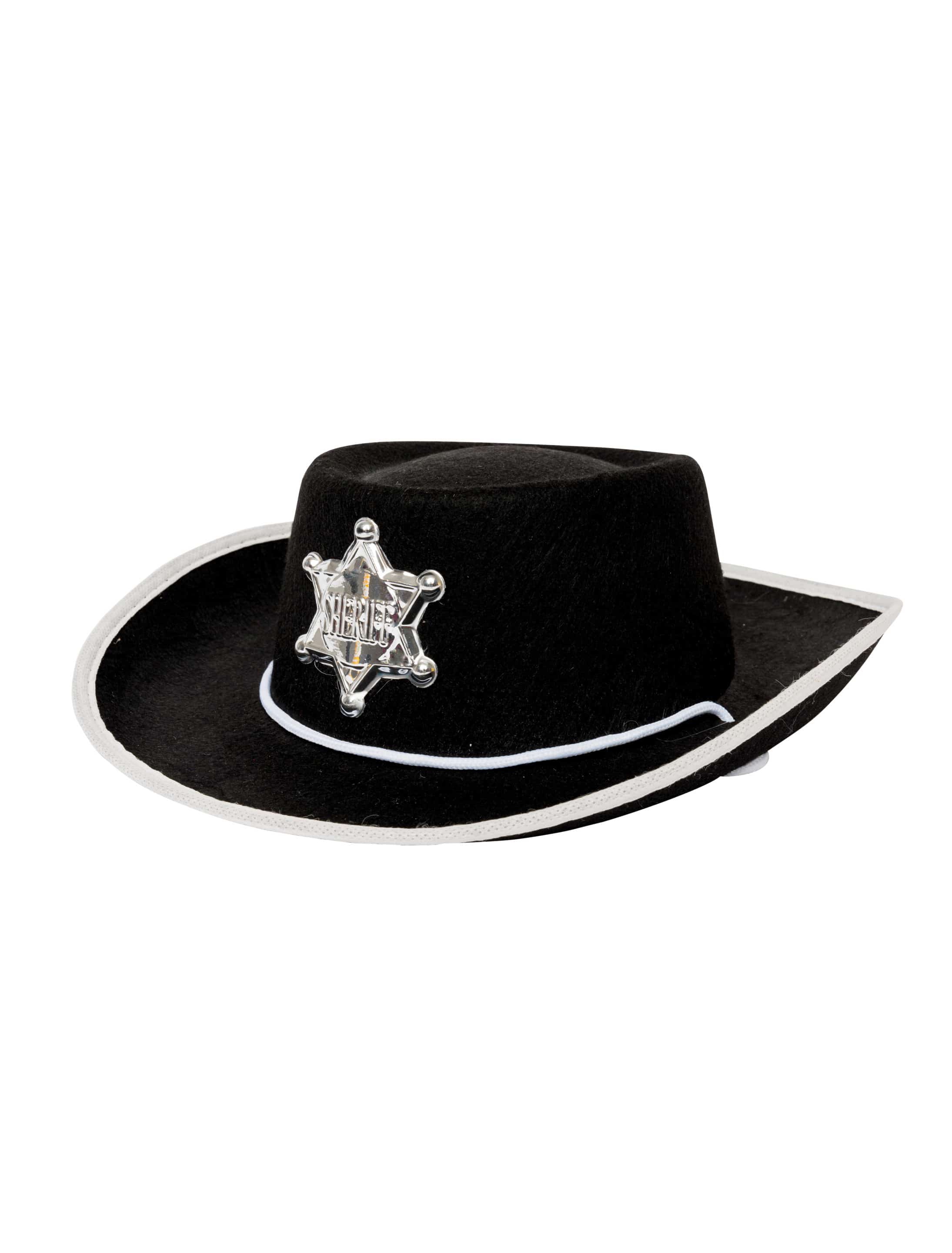 Cowboyhut mit Sheriff Stern schwarz 55