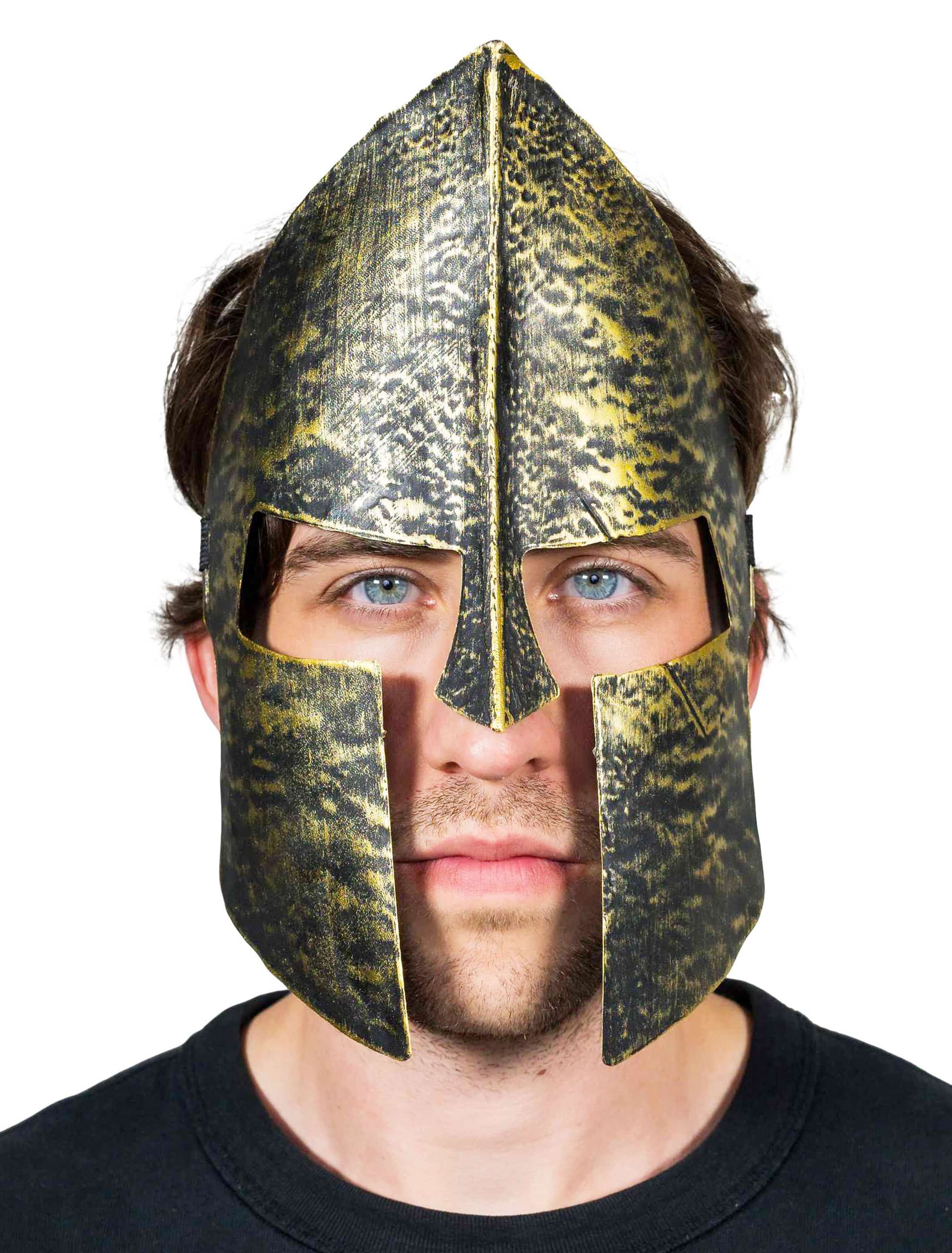 Maske Ritterhelm gold