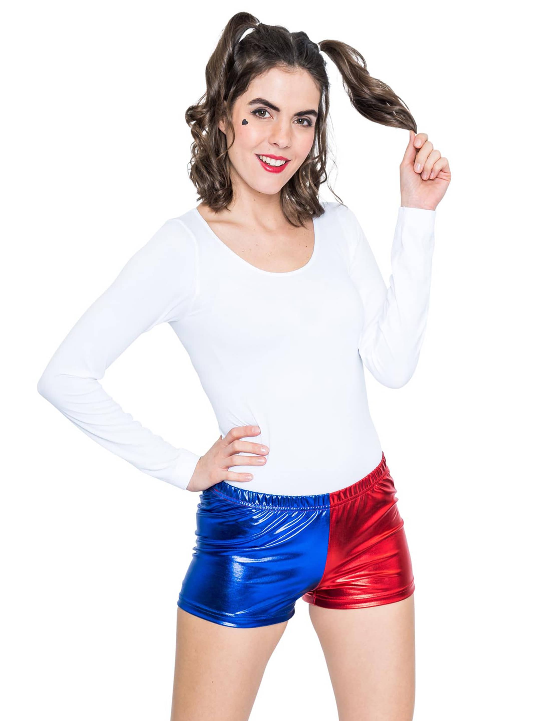 Hot pants metallic rot/blau L/XL