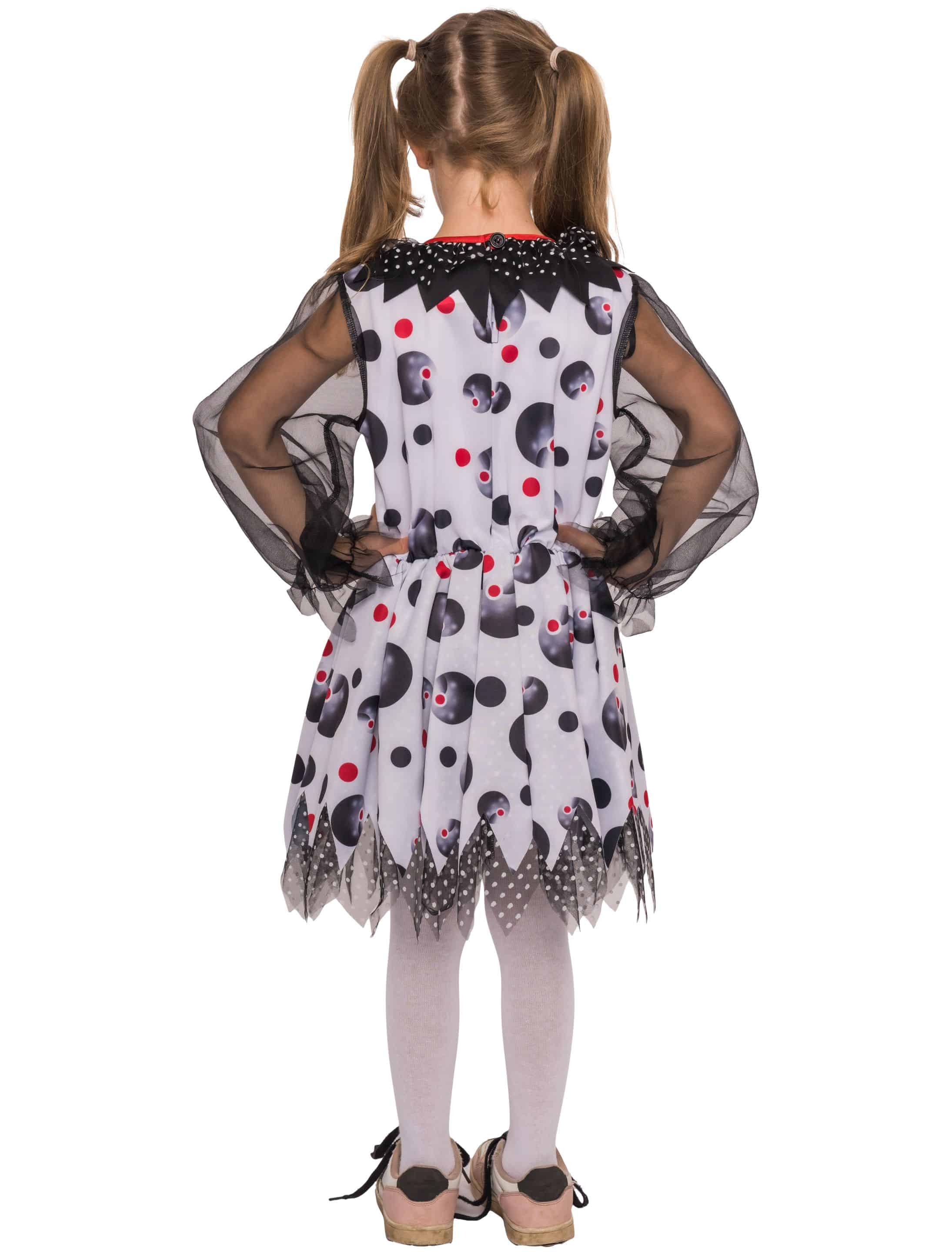 Kleid Zirkusclown Mädchen schwarz/weiß