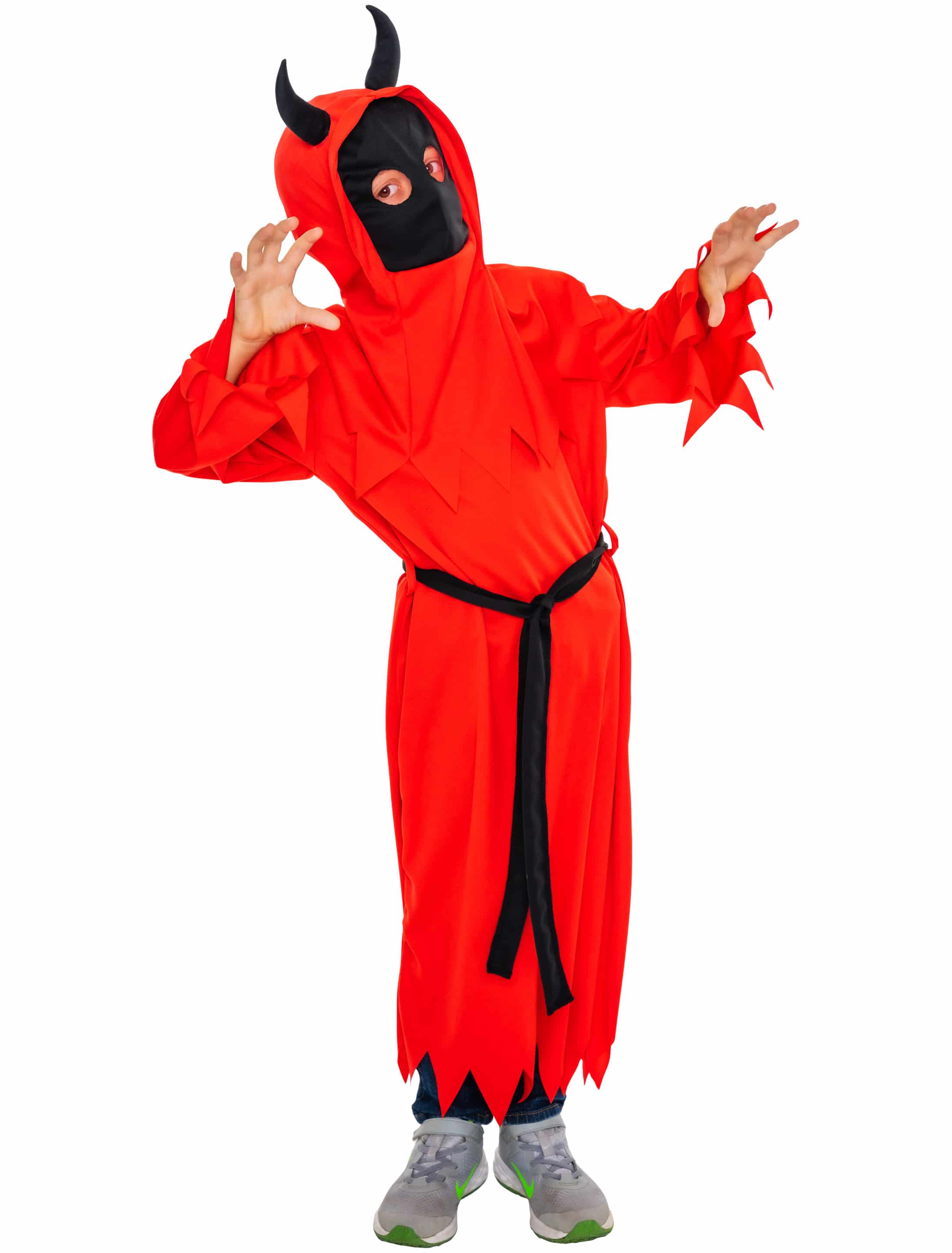 Robe Teufel mit Schwanz Kinder 3-tlg. rot one size Robe Teufel mit Schwanz Kinder 3-tlg. rot one size