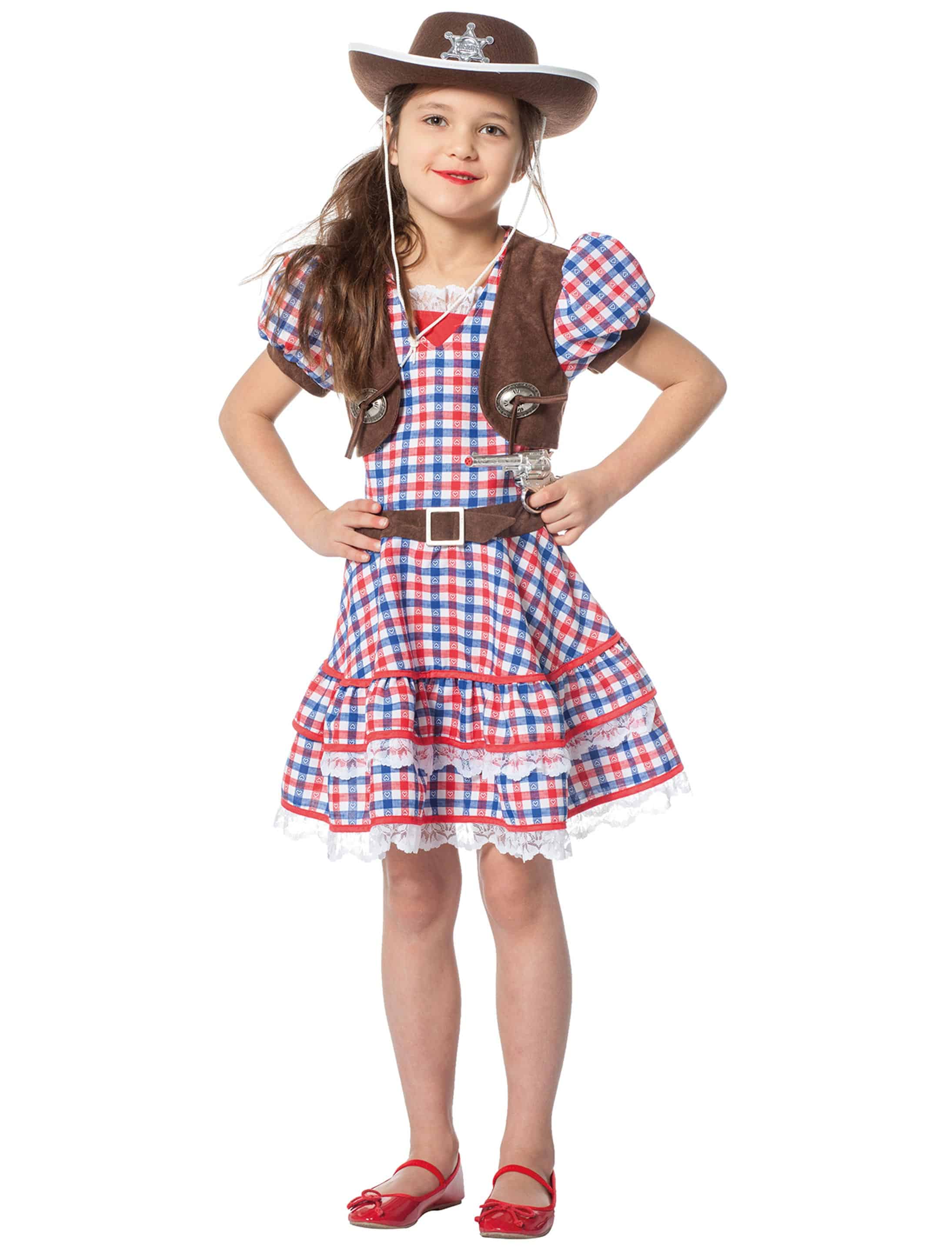 Kleid Cowboy Mädchen Mädchen rot/weiß/blau 104