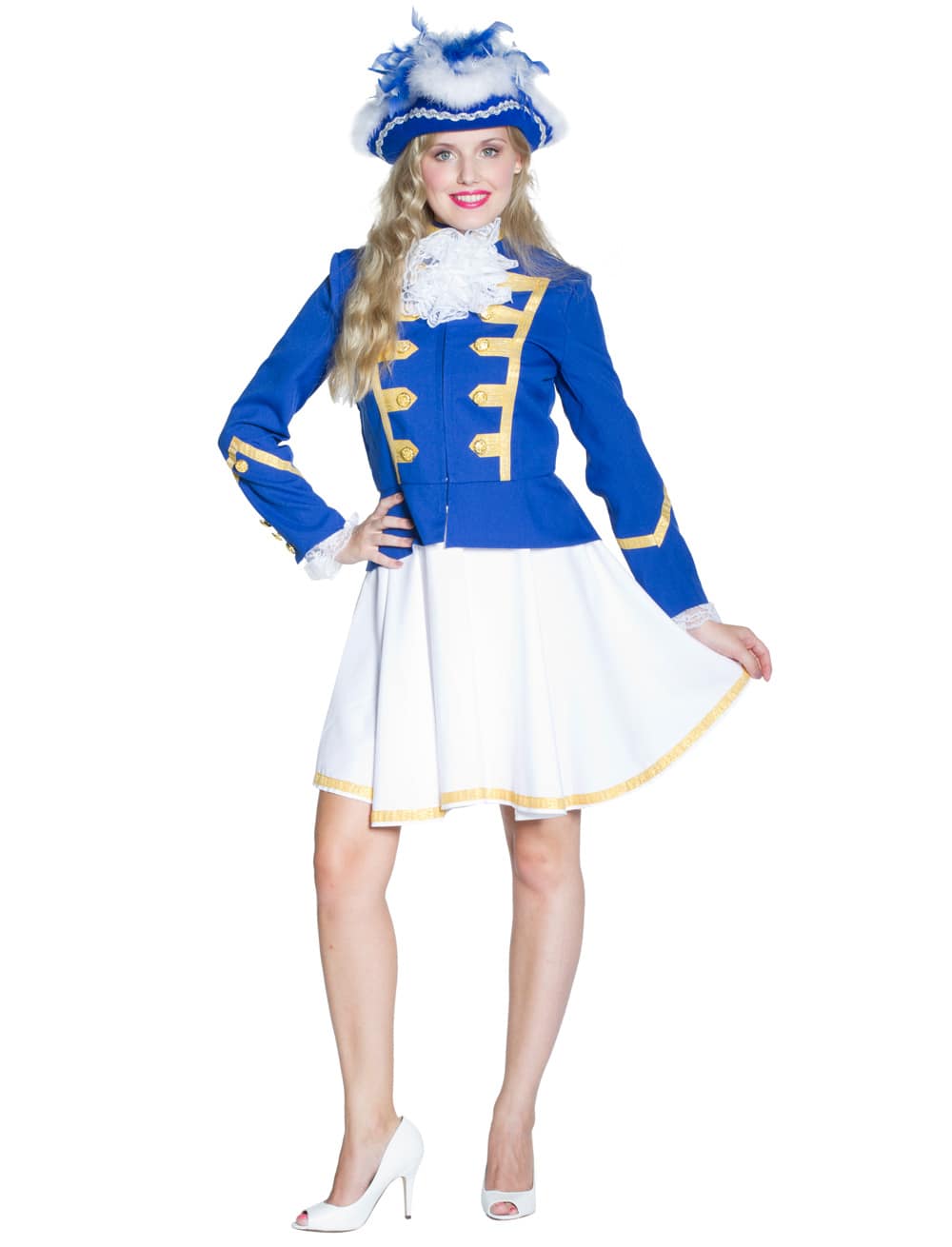 Funkemariechen blau/weiß/gold 2-tlg. L