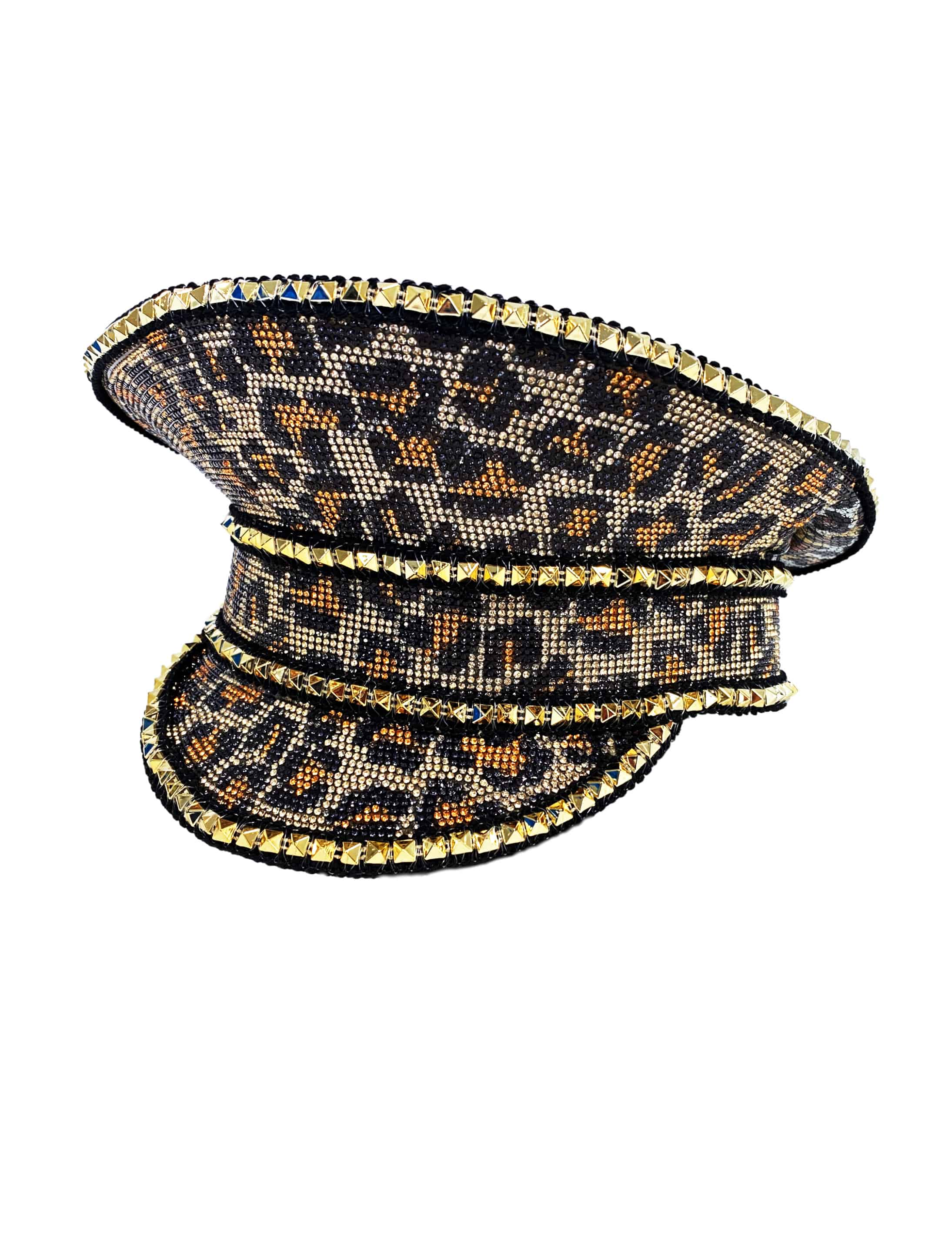 Kappe Leopard mit Nieten